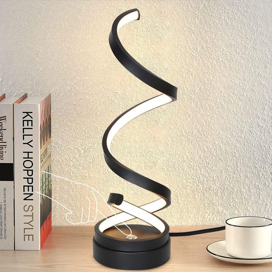 NETTLIFE Touch Natlampe, Dæmpbar, LED Bordlampe, 12W, Moderne, 1,6M, Sort, Design