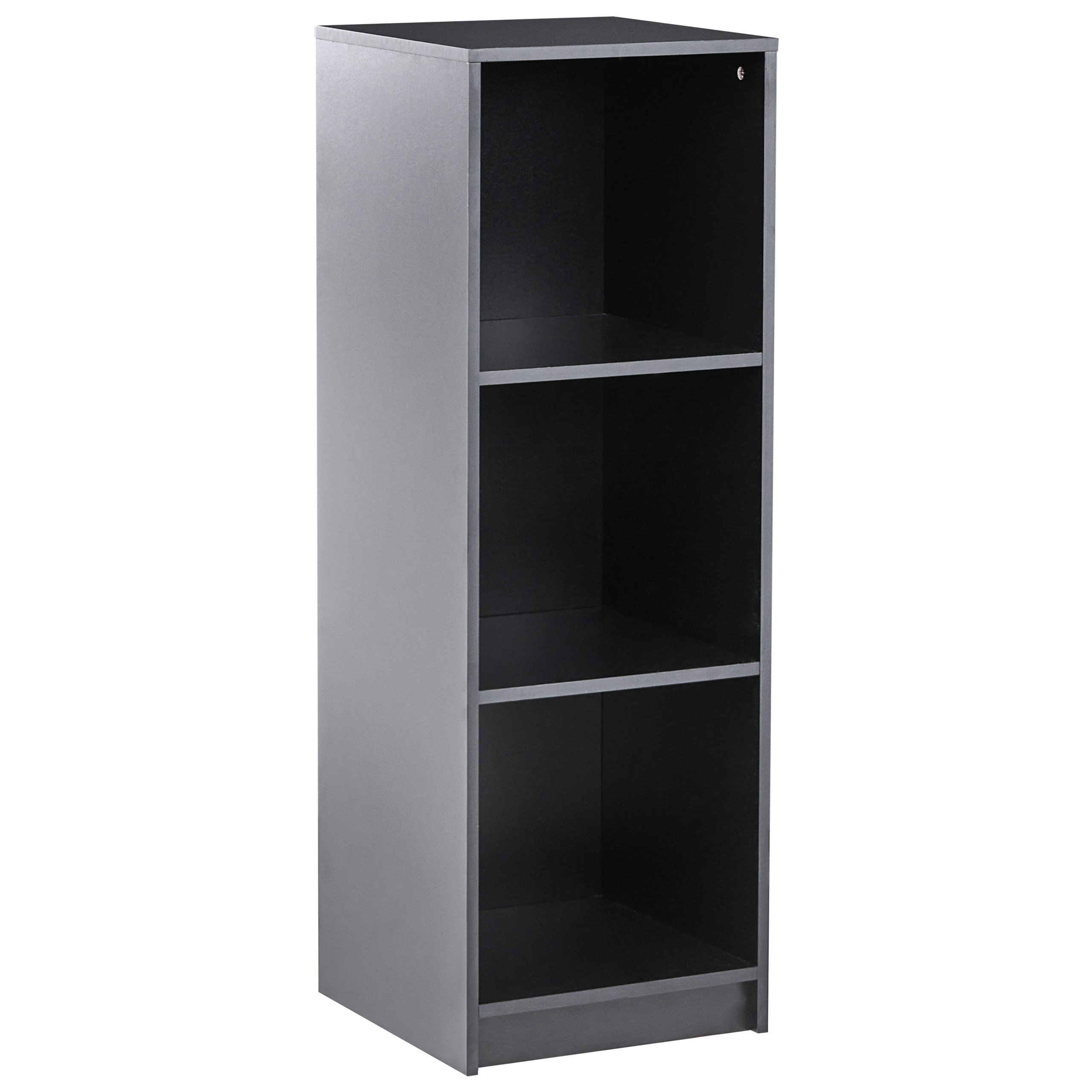 Bogreol med 3 hylder ZEHNA 117 cm Sort