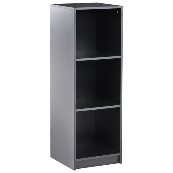 Bogreol med 3 hylder ZEHNA 117 cm Sort