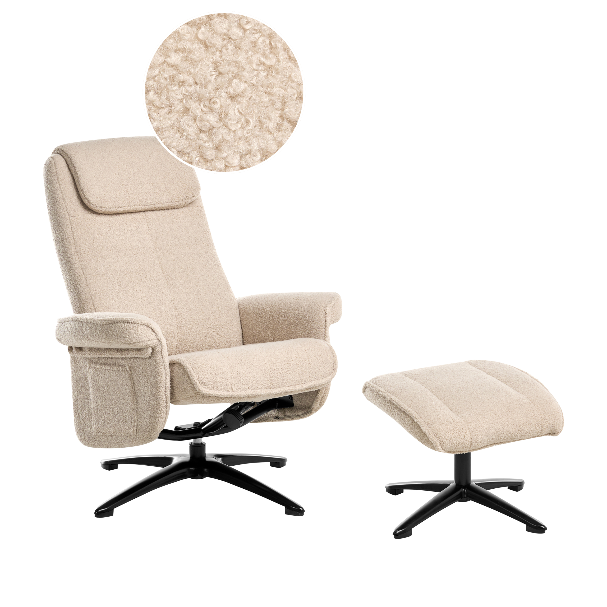 Recliner stol GERAS Boucle Beige