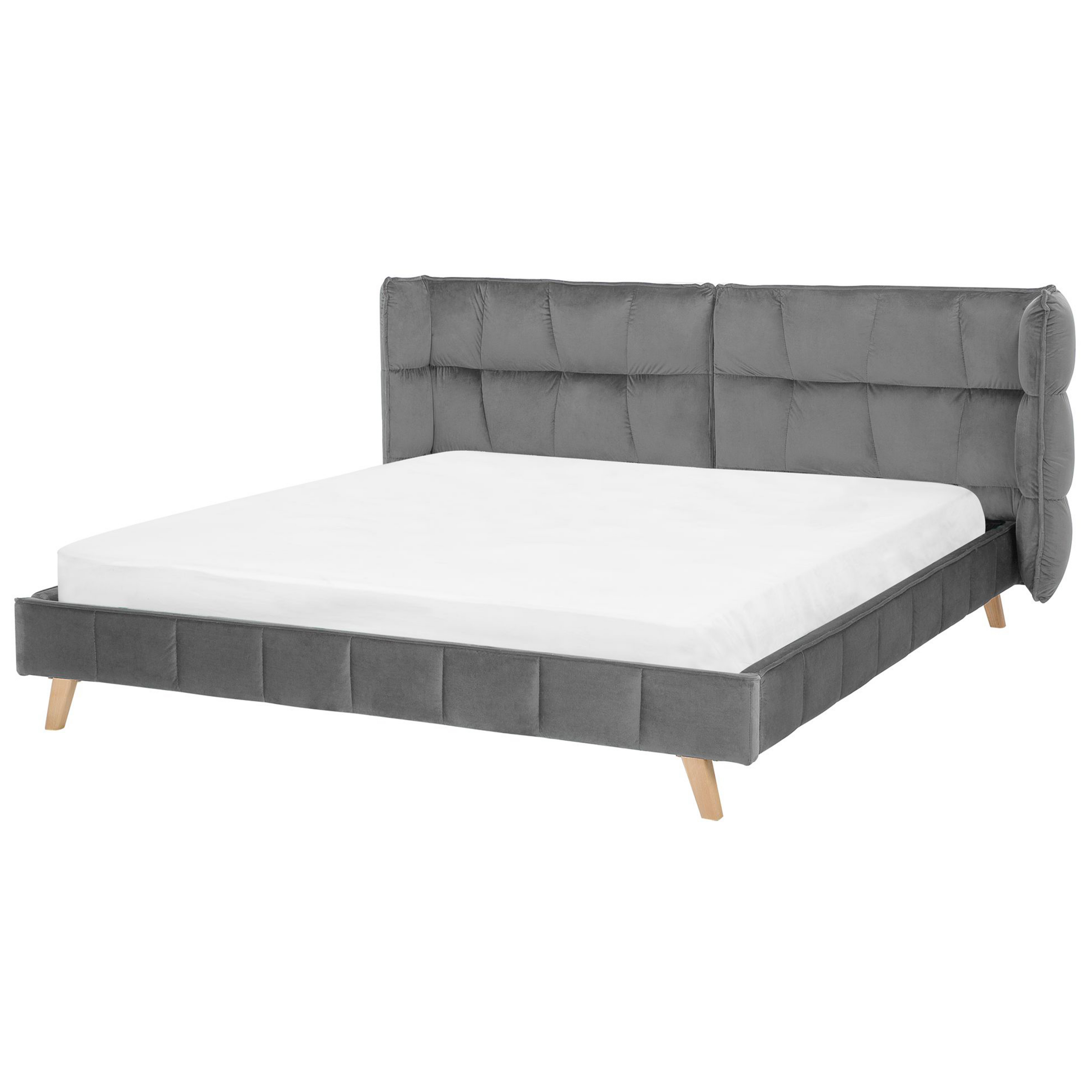 Seng Velour SENLIS 180 x 200 cm Grå