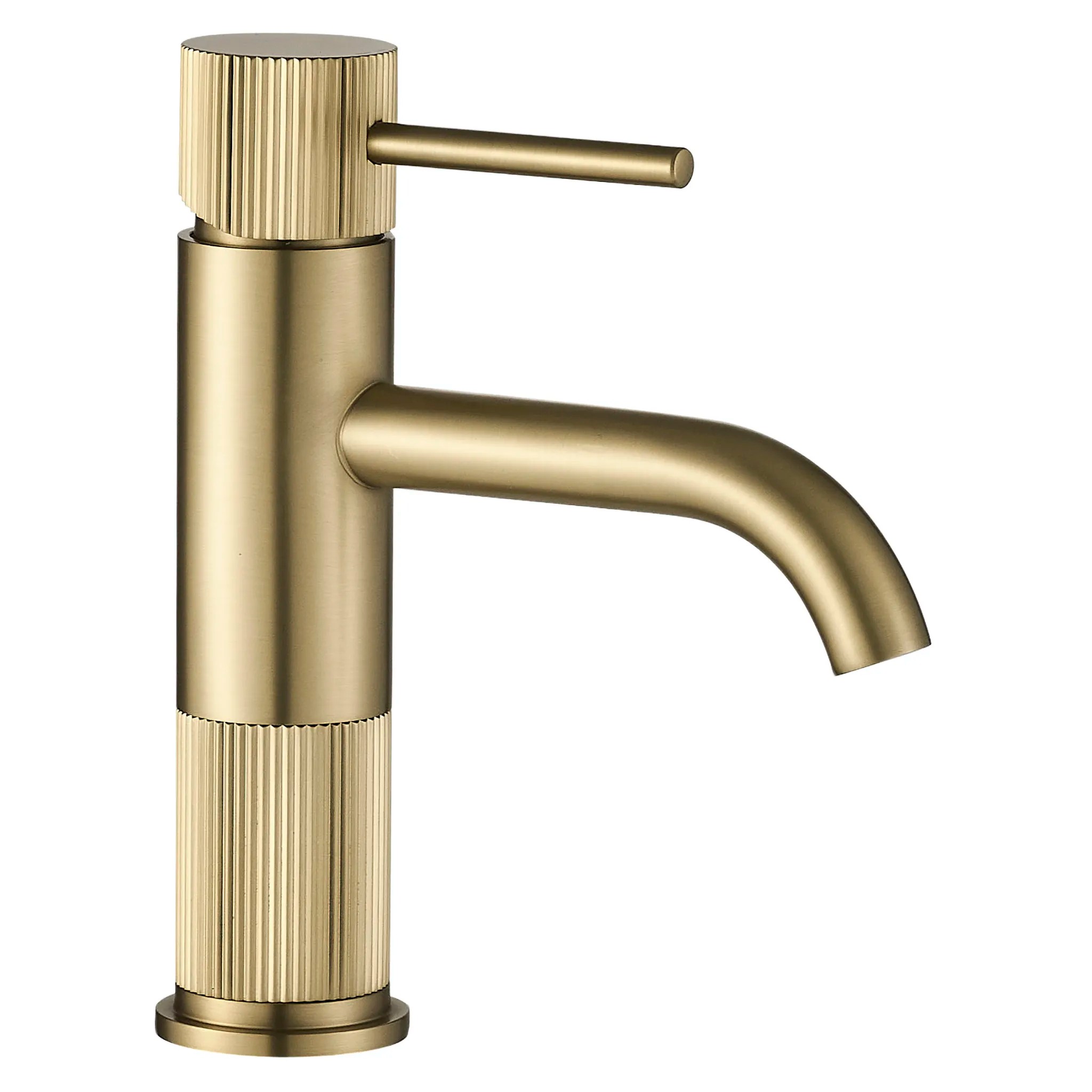 REA håndvaskarmatur Lungo Stripe Lav Børstet guld, 16x12x19,5cm