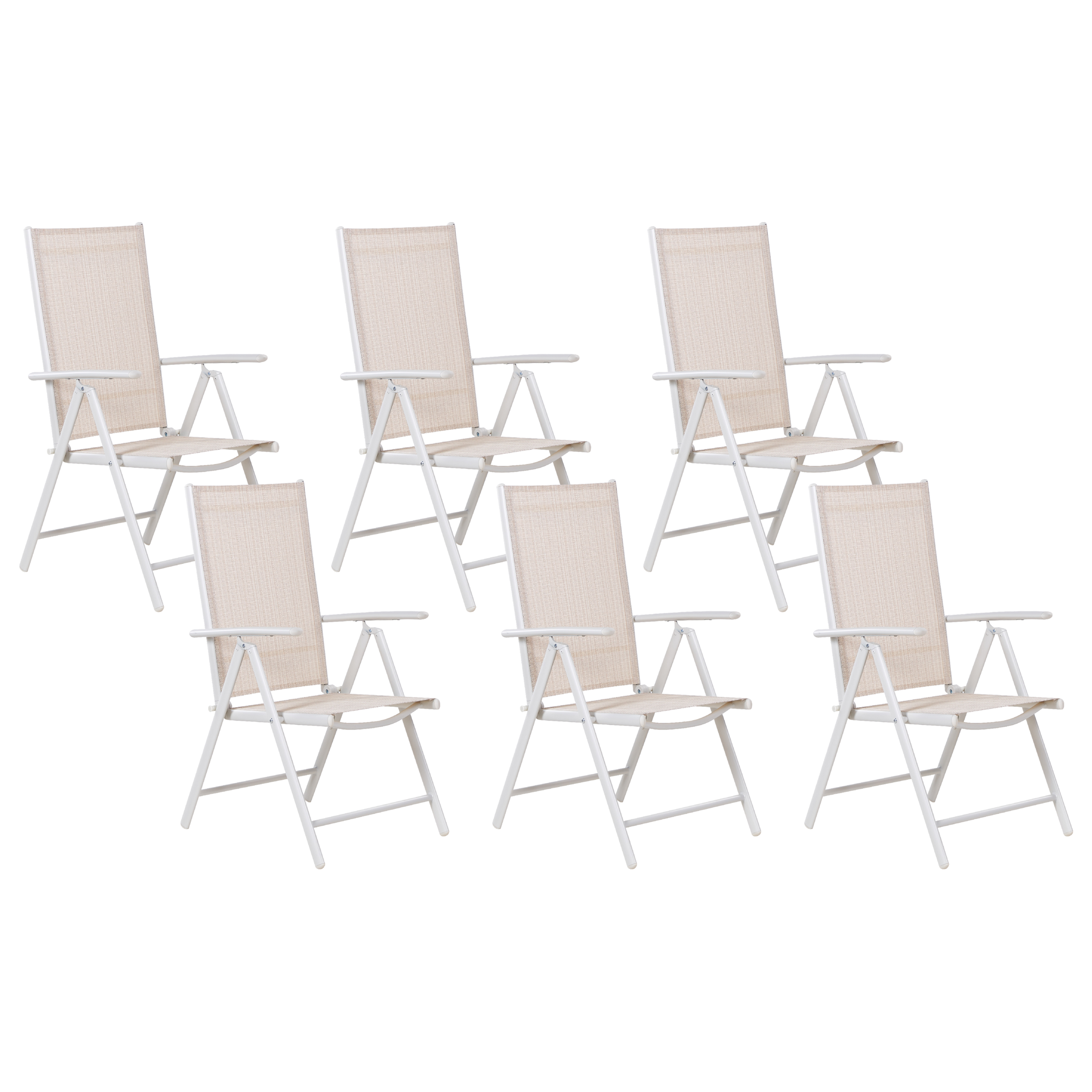 Sæt af 6 havestole CATANIA Metal Beige