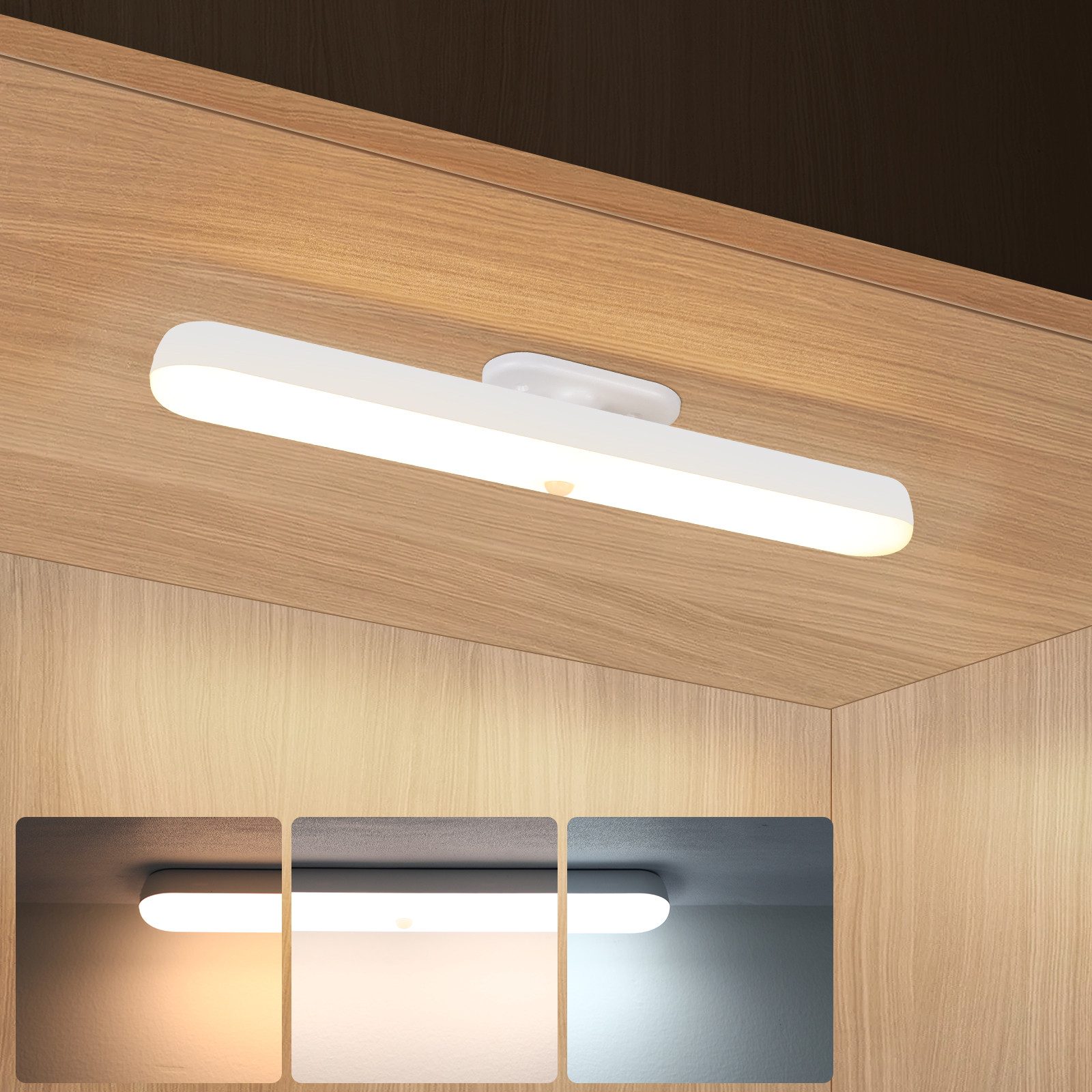 NETTLIFE LED - Køkkenskabslampe, med bevægelsessensor - USB - Genopladelig køkkenlampe, skabslampe, 24 cm