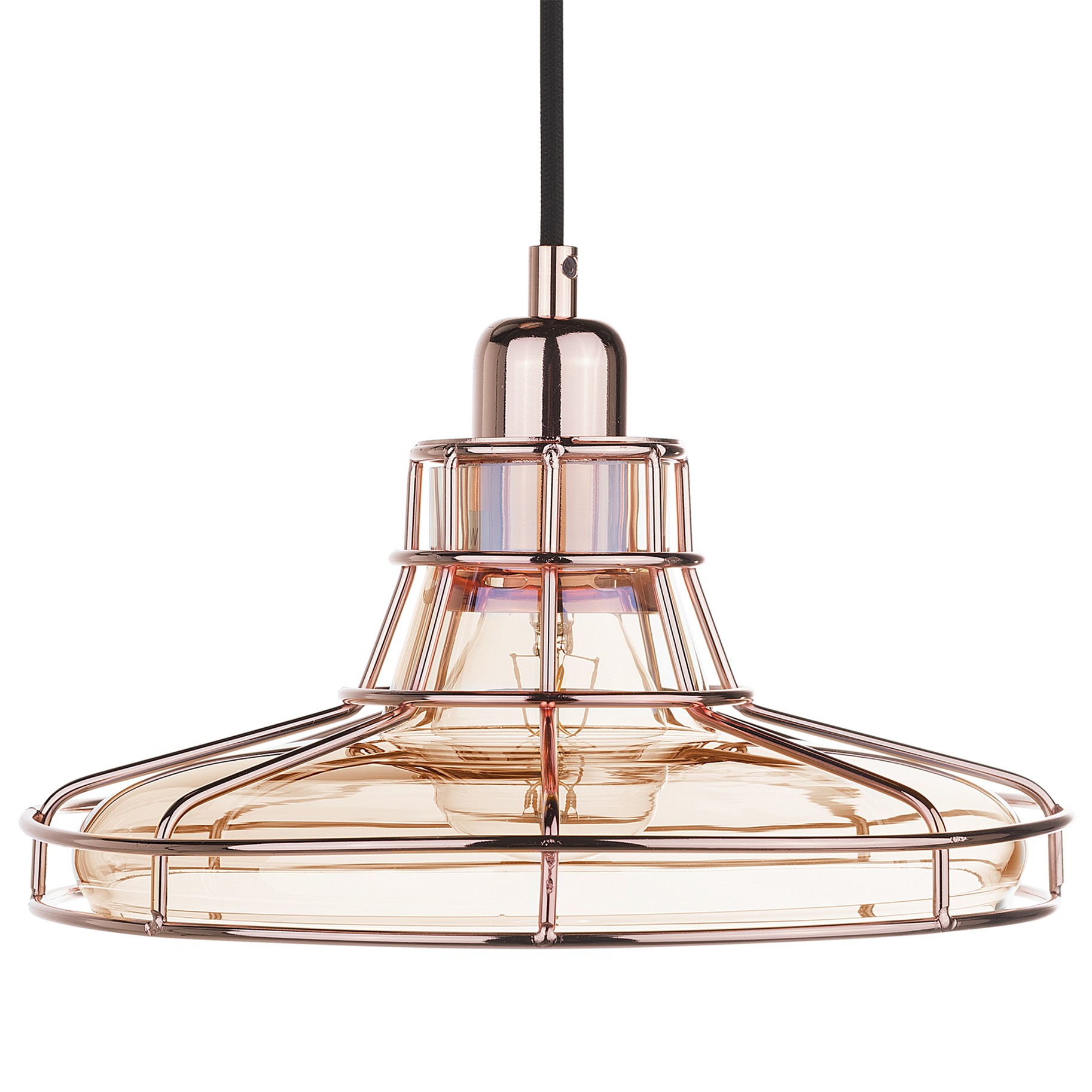 Loftlampe TORRE Glas Kobber