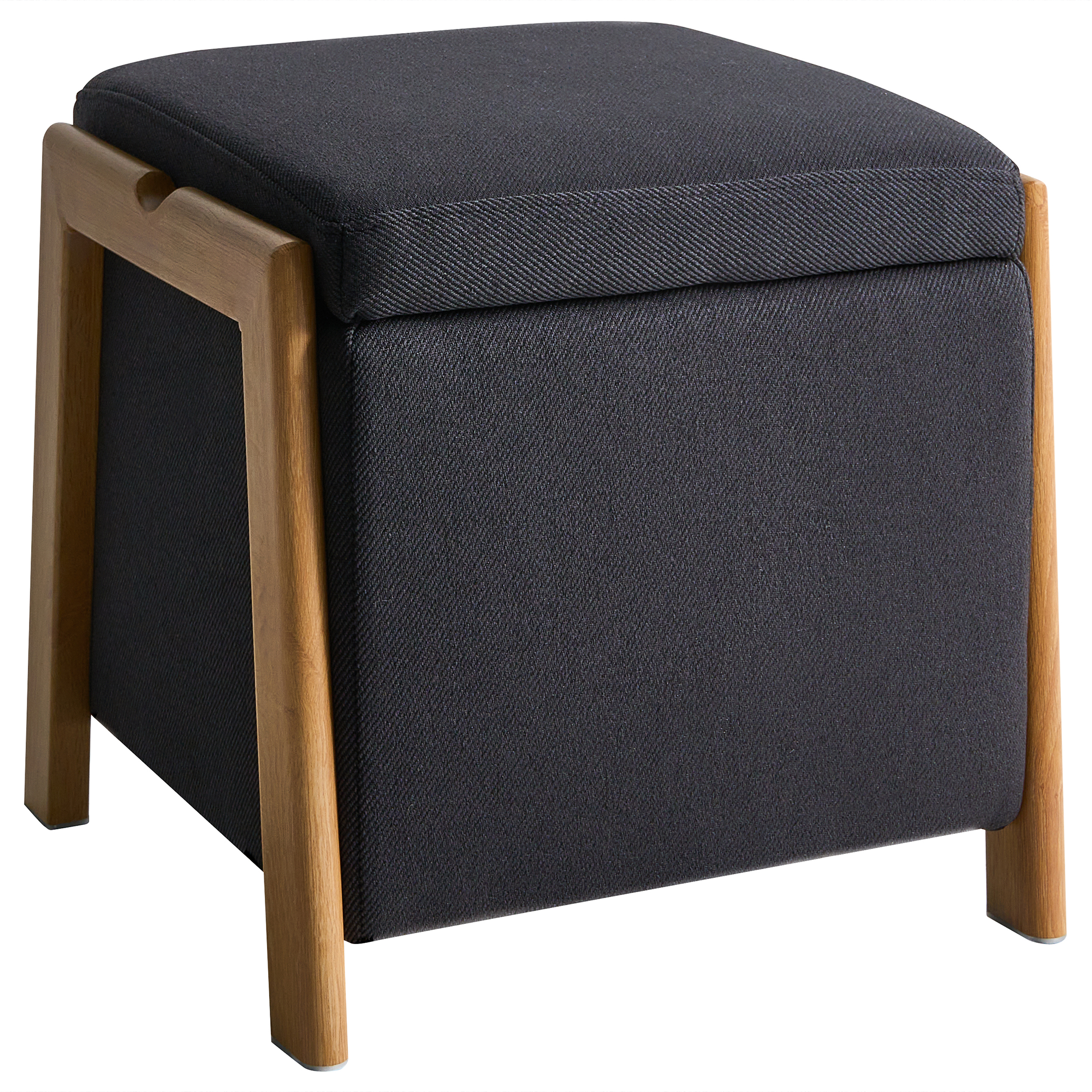 Puf med opbevaring EDLAND 45 cm Sort