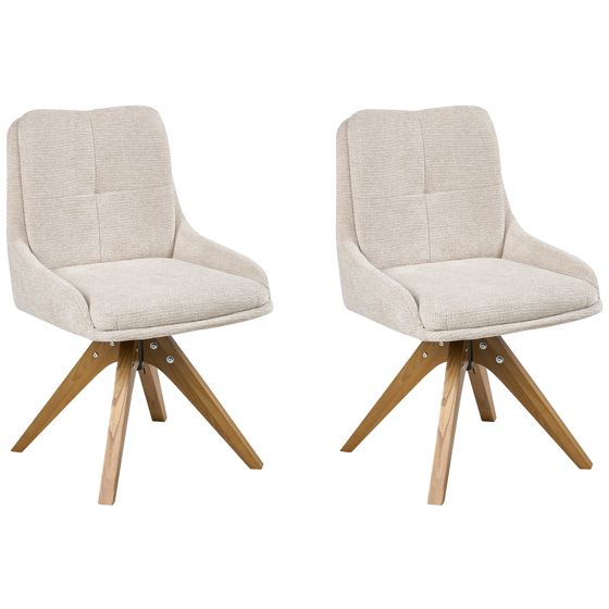 Sæt med 2 spisebordsstole DORRIS Lys Beige