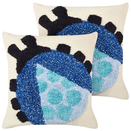 Sæt af 2 pyntepuder LADYBIRD 45 x 45 cm Bomuld Multifarvet