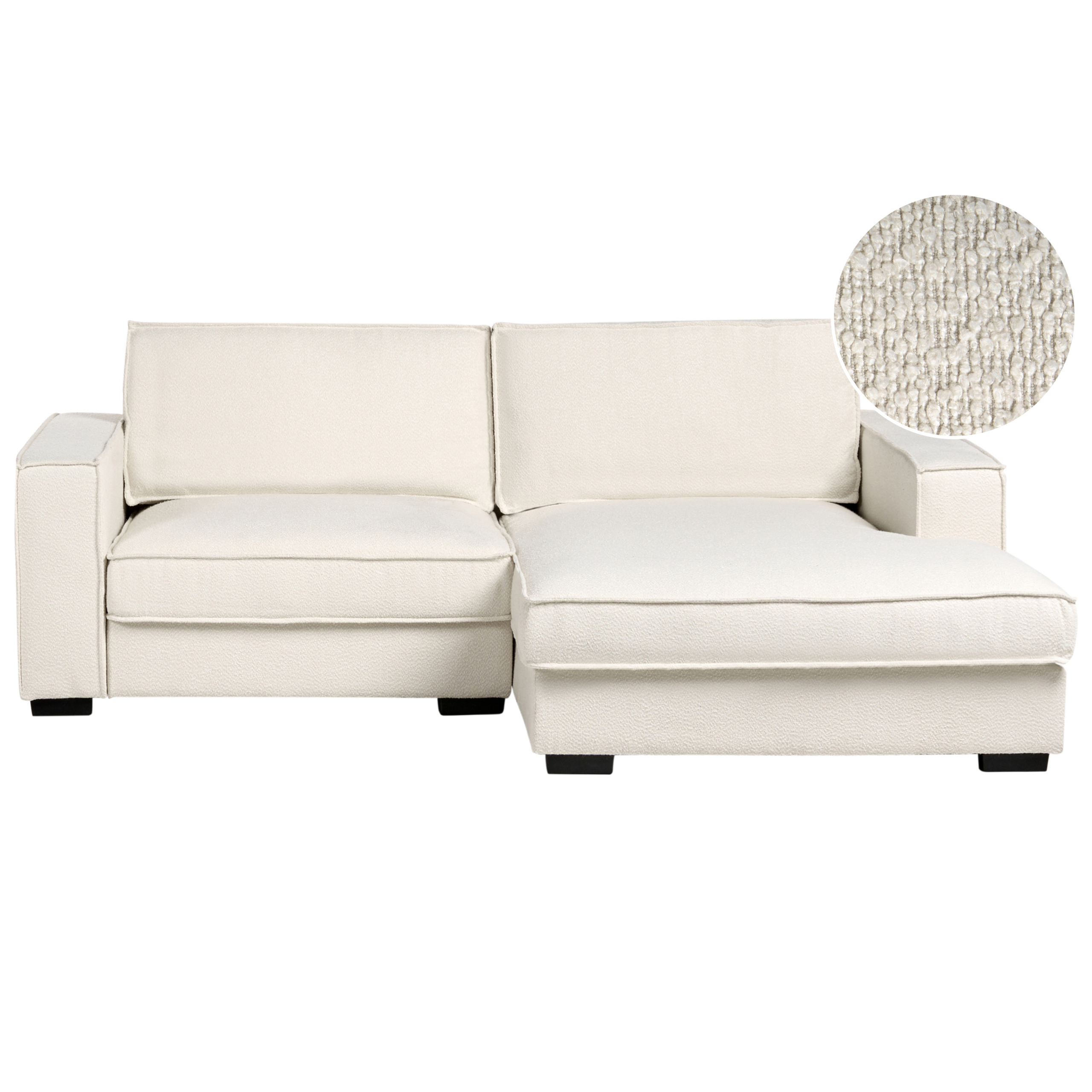 Hjørnesofa KOLDING Boucle Lys Beige Venstrevendt