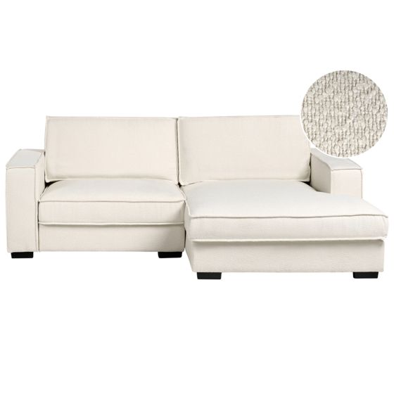 Hjørnesofa KOLDING Boucle Lys Beige Venstrevendt