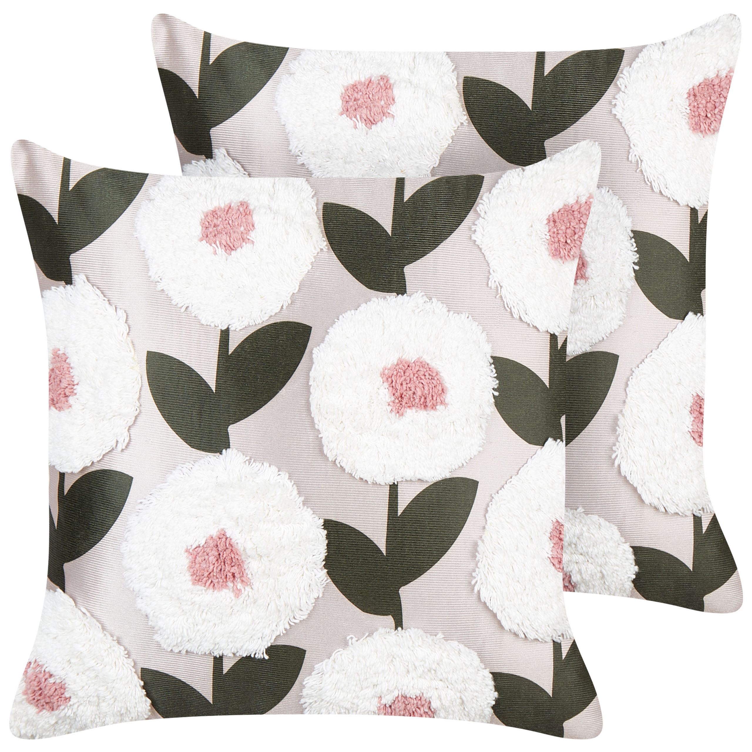 Sæt af 2 pyntepuder KUNRI 45 x 45 cm Bomuld Multifarvet Blomstermønster