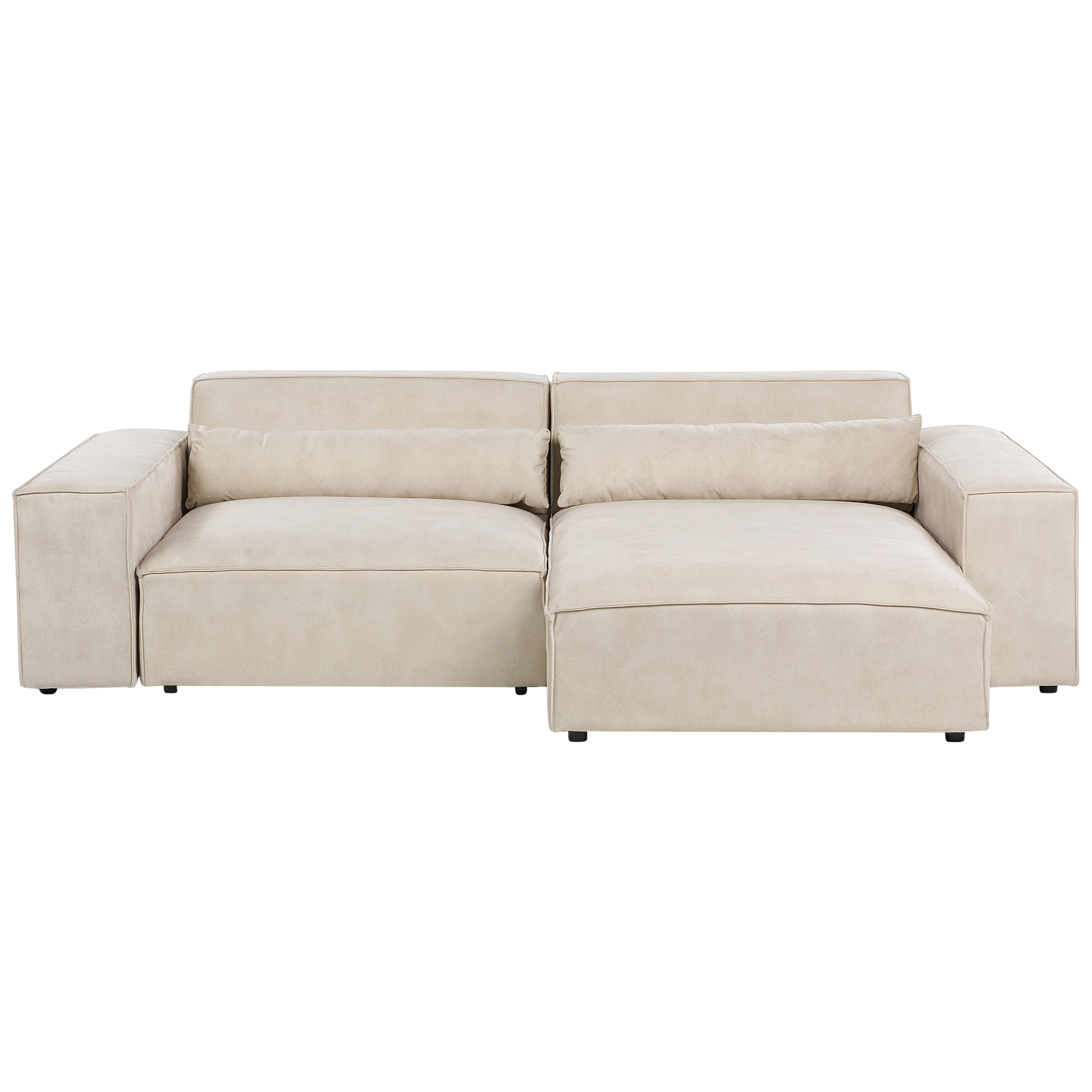 Hjørnesofa modul 3 personers HELLNAR Velour Lys Beige Venstrevendt