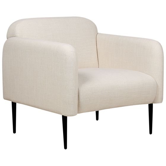 Lænestol STOUBY Hør Lys Beige