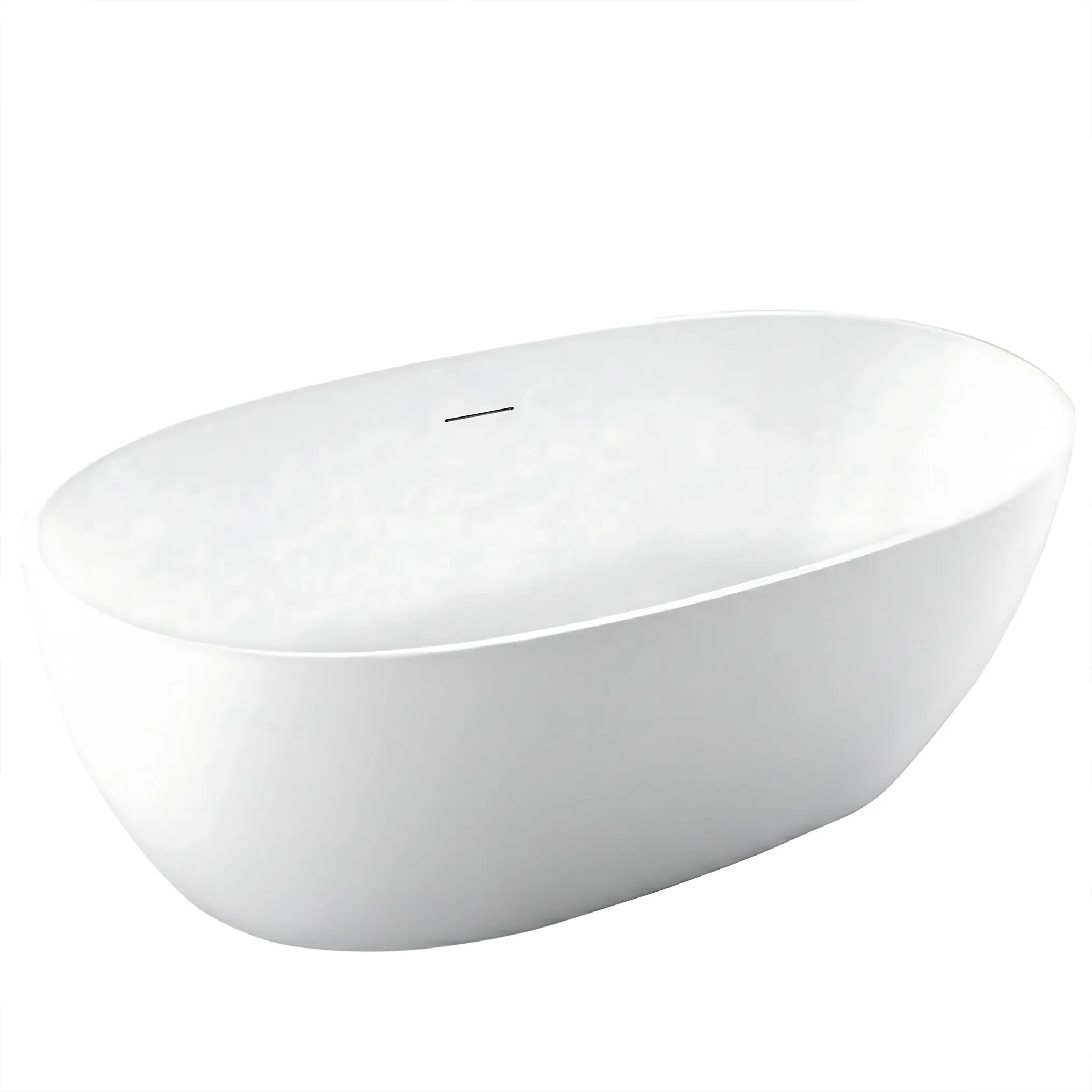 REA fritstående badekar ROMA 170 med sort badekarprop Hvid, 170x75x59,5cm