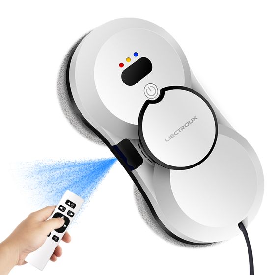 LIECTROUX Robot Vinduespudser HCR-10 Hvid - 2800 Pa - 30 ml Beholder - Automatisk rengøring - Selvstændig intelligent vinduespudserobot.