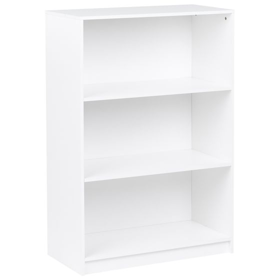 Bogreol med 3 hylder ZEHNA 117 cm Hvid