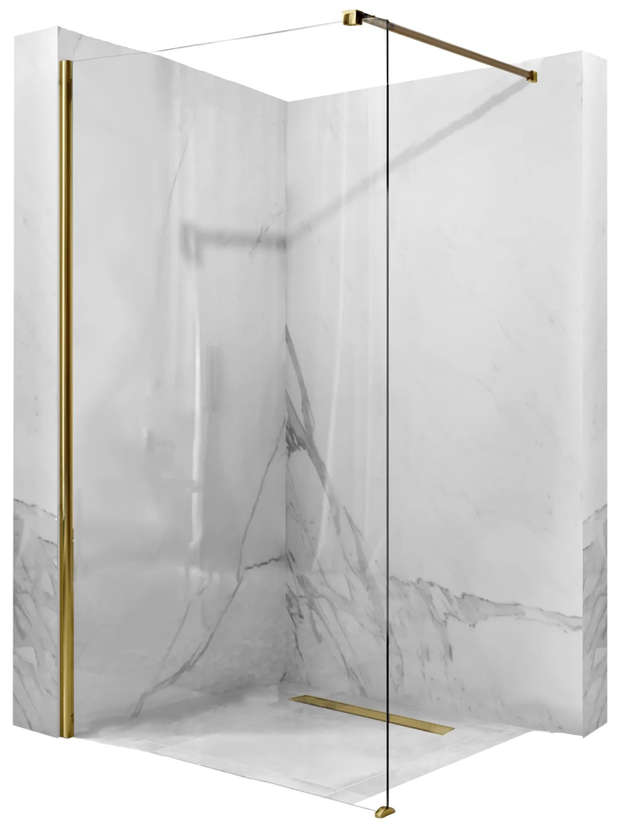 REA brusevæg AERO WALK IN 110 Guld, 1,8x110x195cm