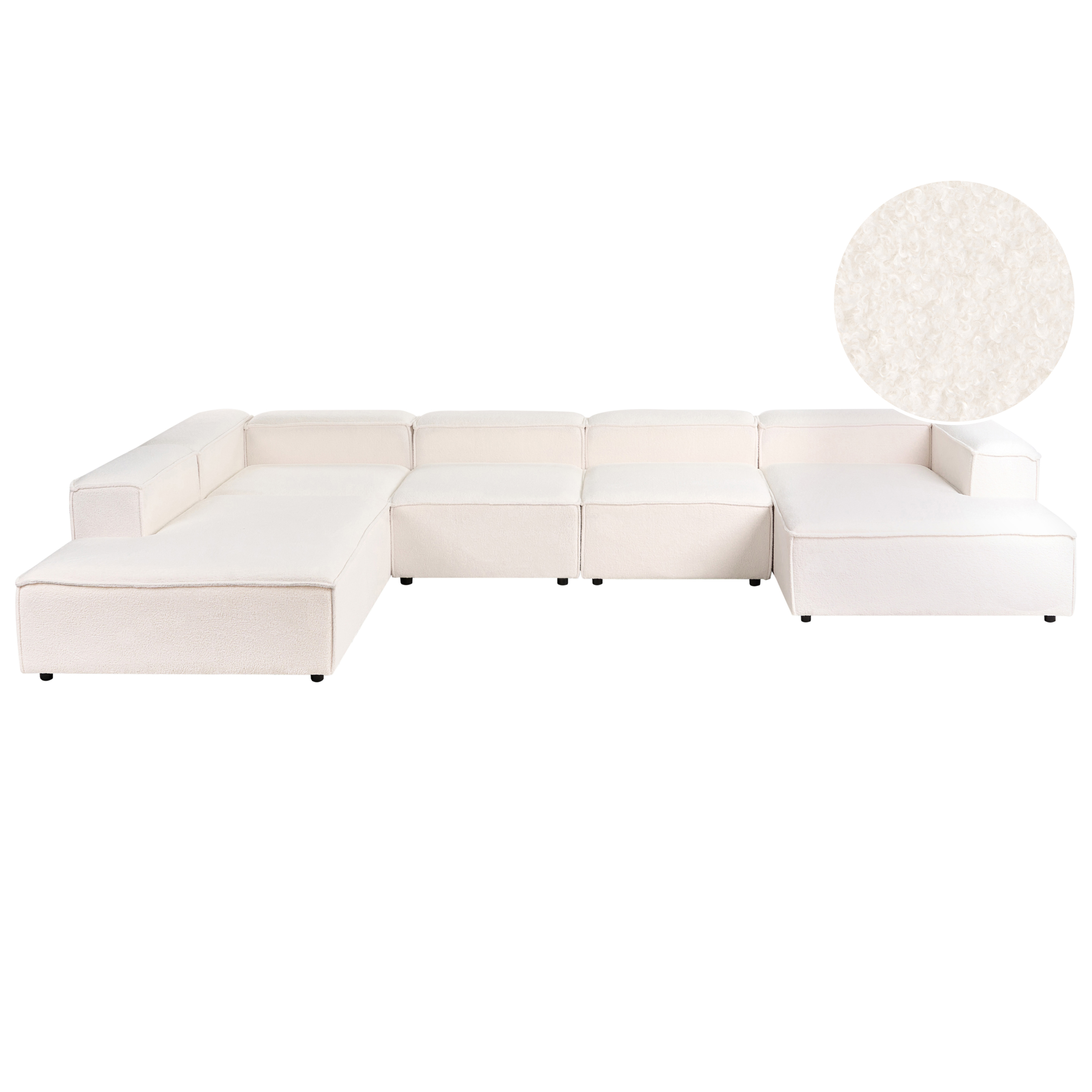Hjørnesofa modul 5 personers ARDAL Boucle Cremehvid Højrevendt