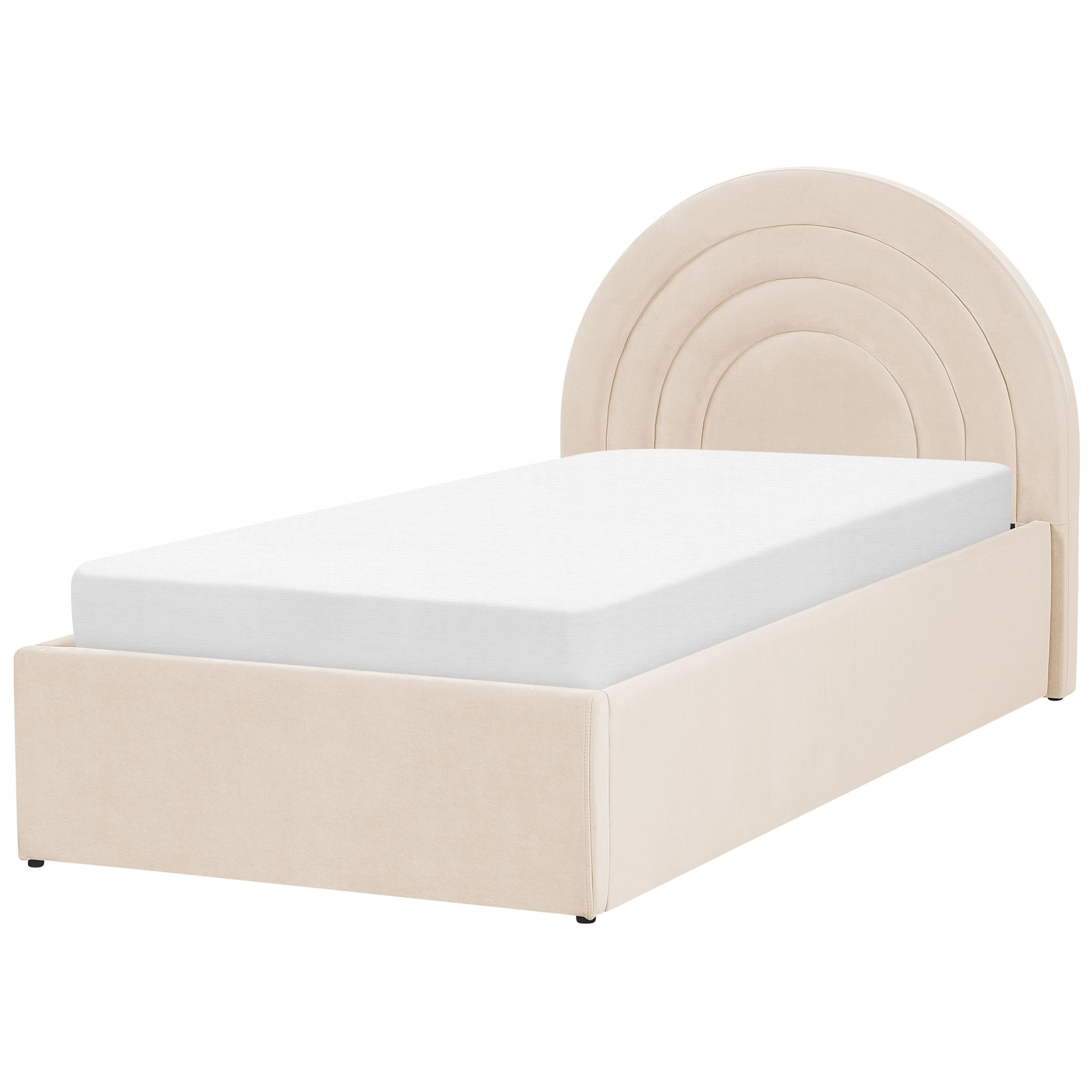 Børneseng med opbevaring ANET Velour Beige 90 x 200 cm