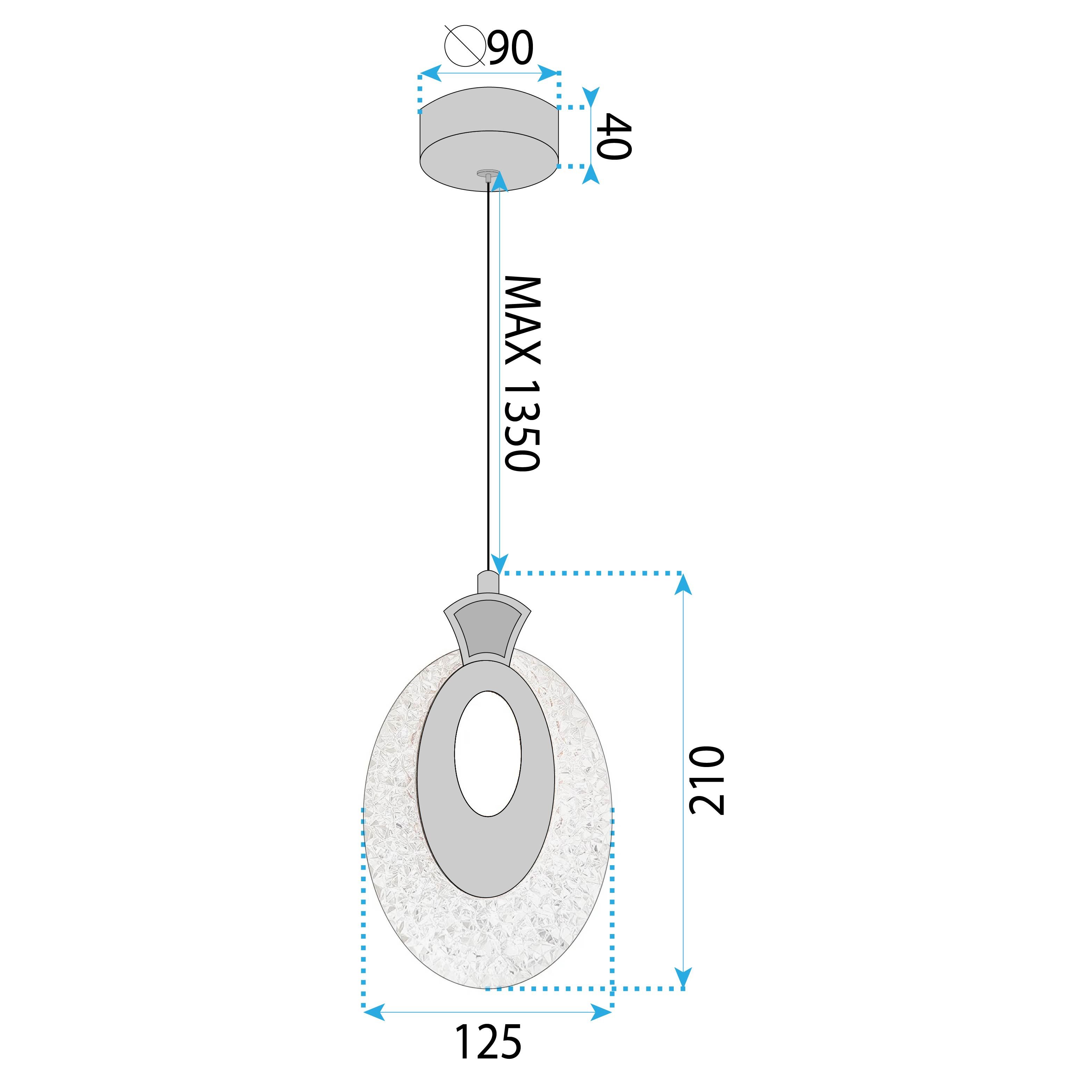 TOOLIGHT hængende loftlampe LHJ109-1CP LED Guld/Rosaguld 13x3x22,5cm