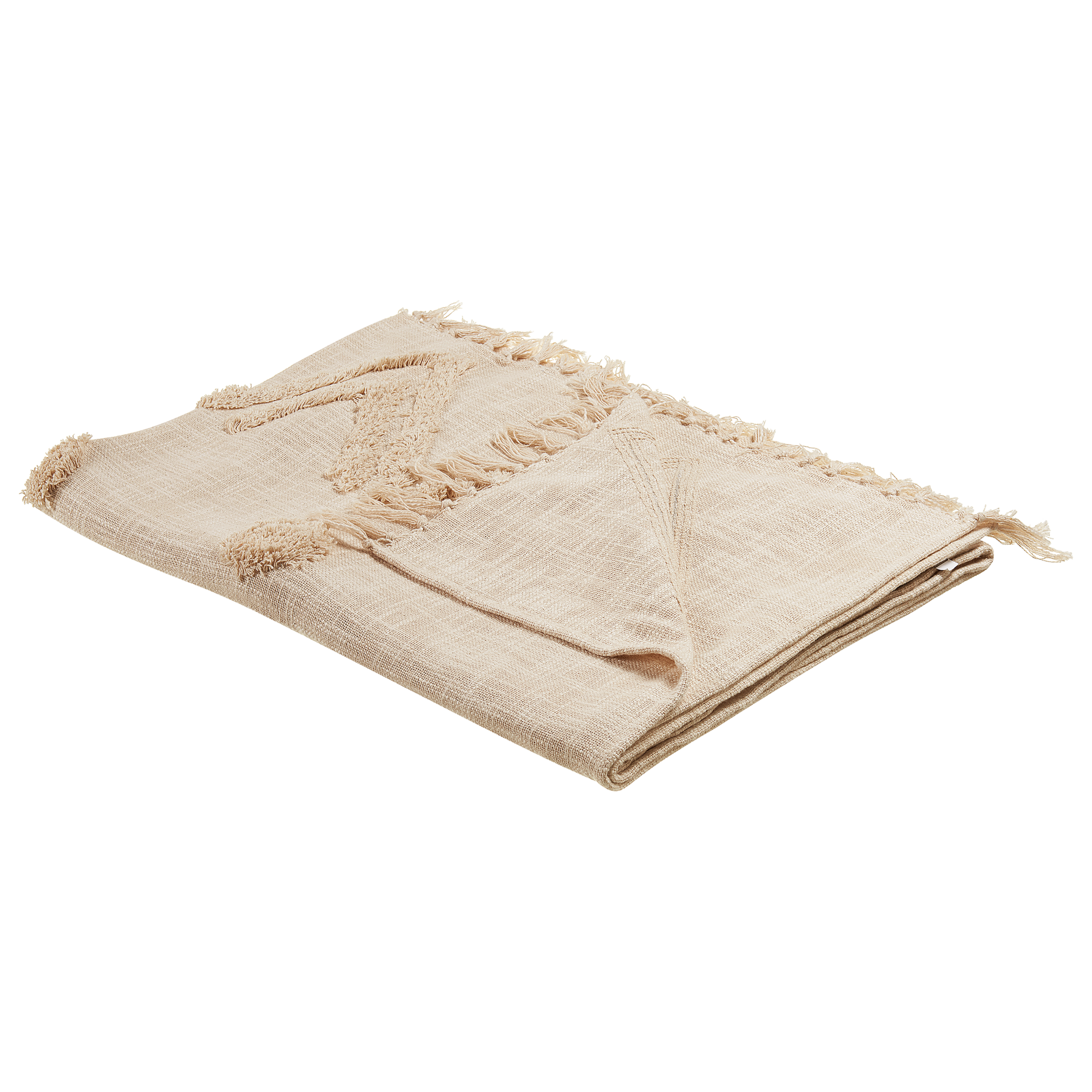 Plaid FATEHPUR Bomuld 130 x 180 cm Beige