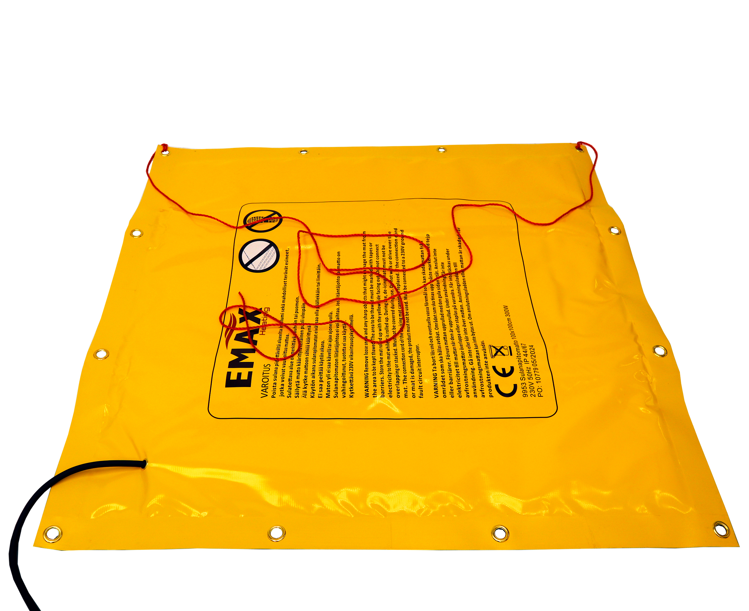 Emax Heating Snesmeltemåtte 100x100cm 300W 230V med stikprop