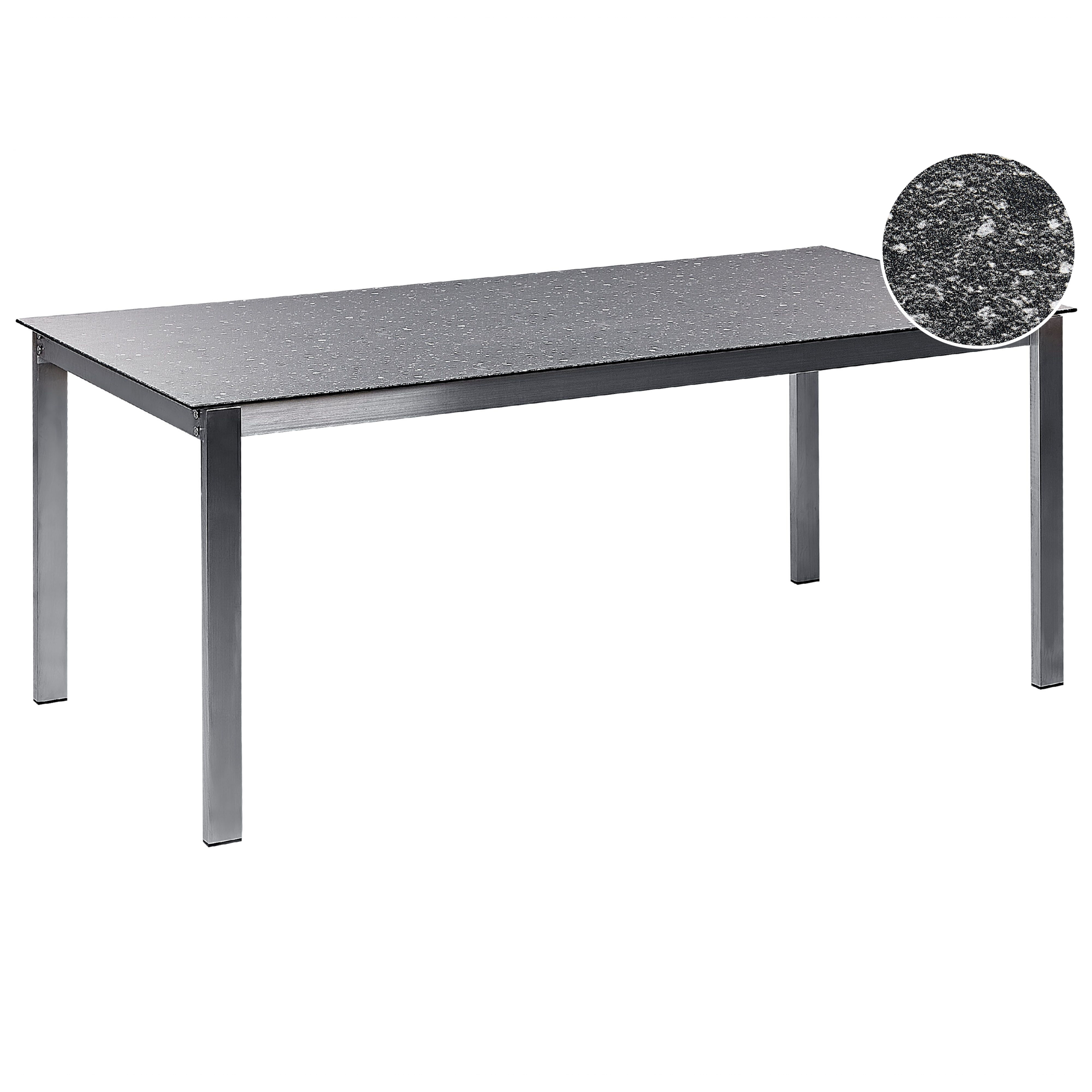 Havebord COSOLETO 180 cm 90 cm Glas Sort
