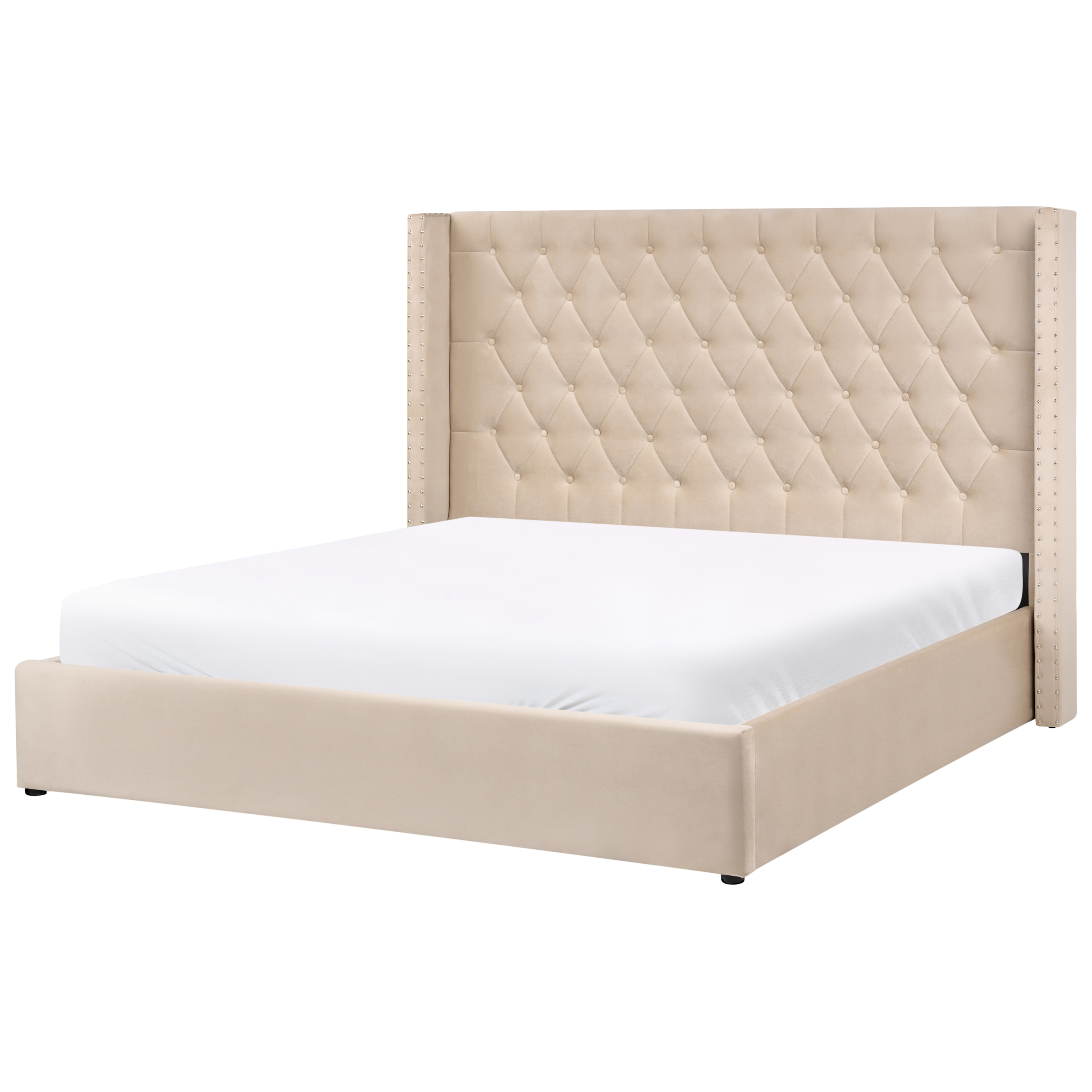 Seng med opbevaring LUBBON Velour Beige 180 x 200 cm