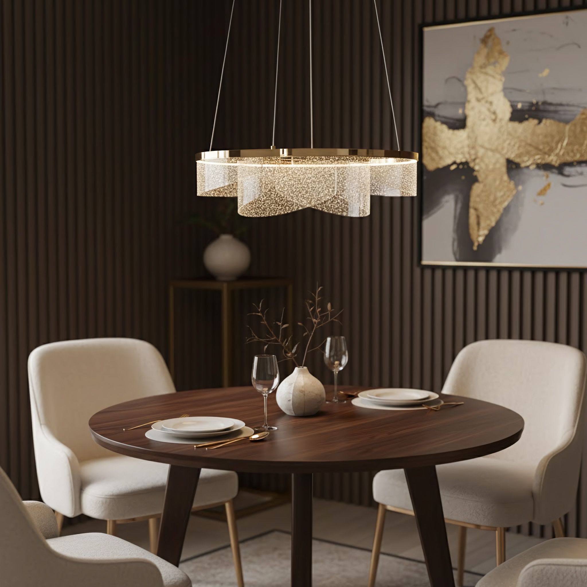 TOOLIGHT hængende loftlampe G138-CP 50cm LED Gylden 48x48x120cm