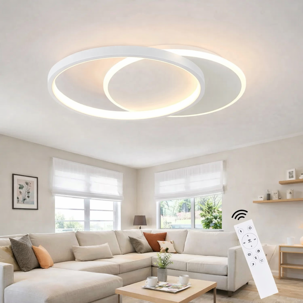 NETTLIFE LED - loftlampe, dæmpbar, med fjernbetjening, Loftlampe, 35W, moderne, flad, rund, 41CM