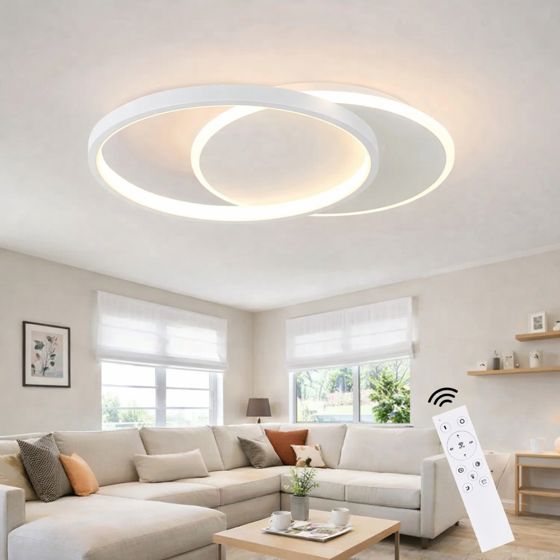 NETTLIFE LED - loftlampe, dæmpbar, med fjernbetjening, Loftlampe, 35W, moderne, flad, rund, 41CM