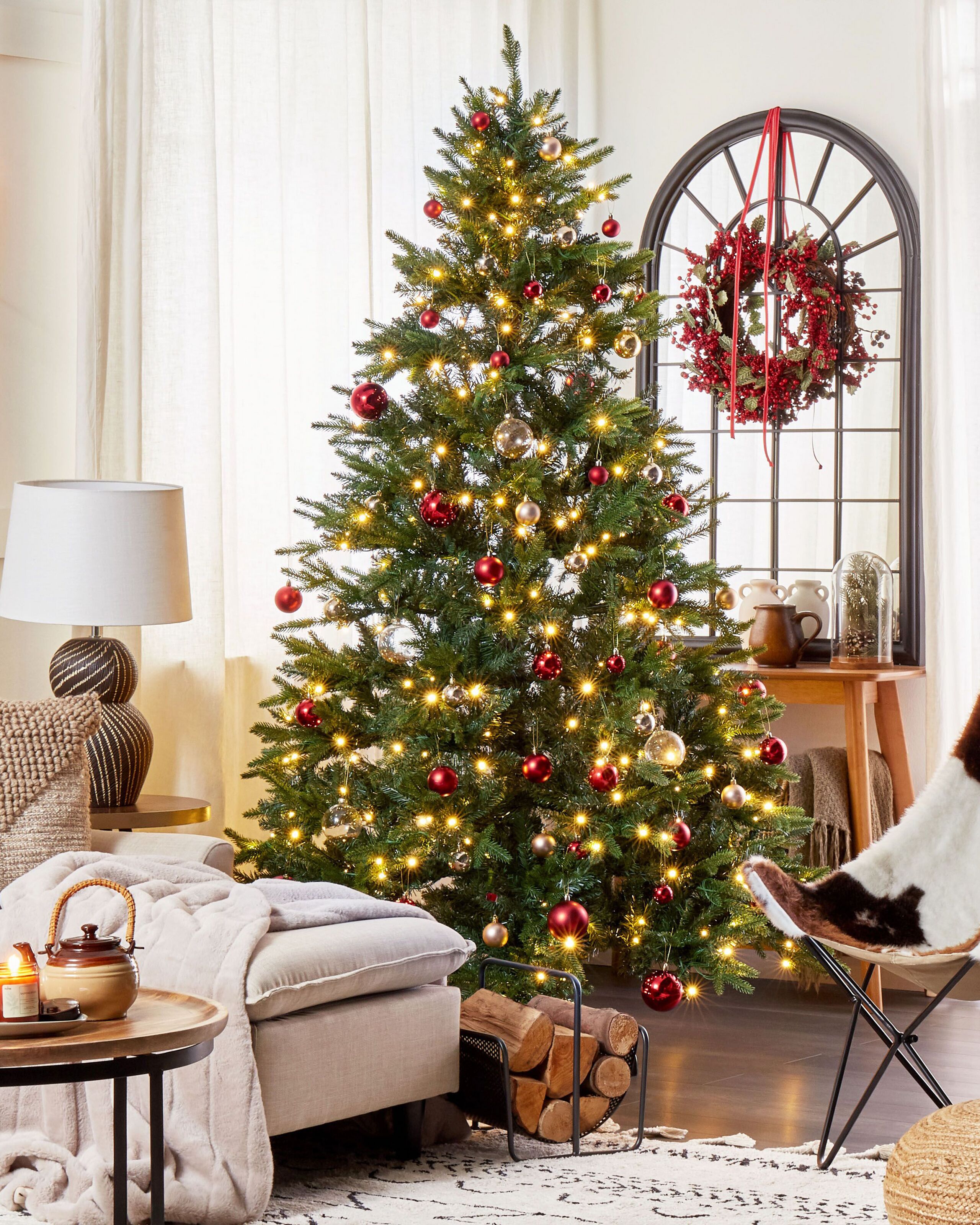 Kunstigt juletræ LED FIDDLE 210 cm Grøn