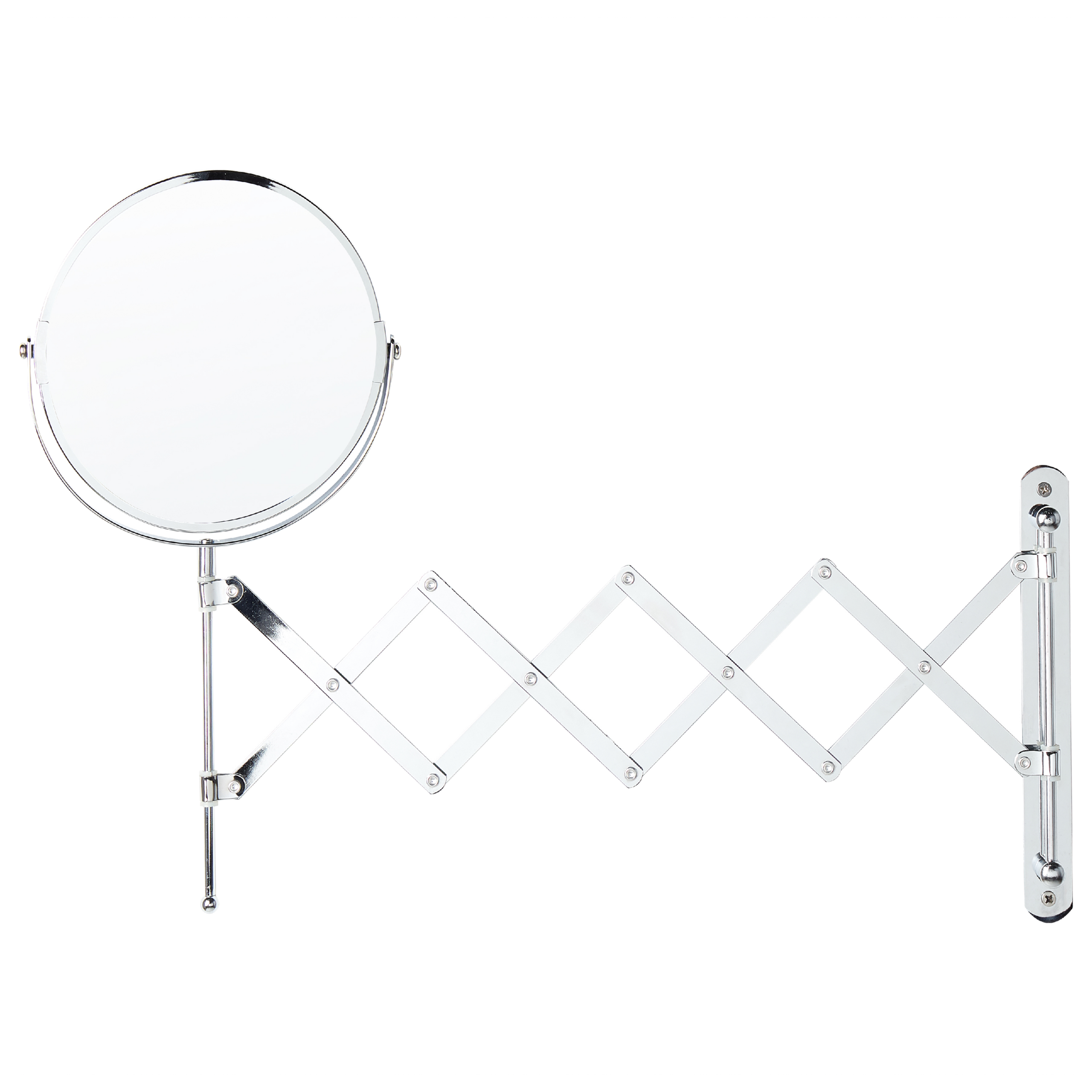 Udvideligt makeup-spejl til væggen YVELINES 57 cm 36 cm Metal Sølv