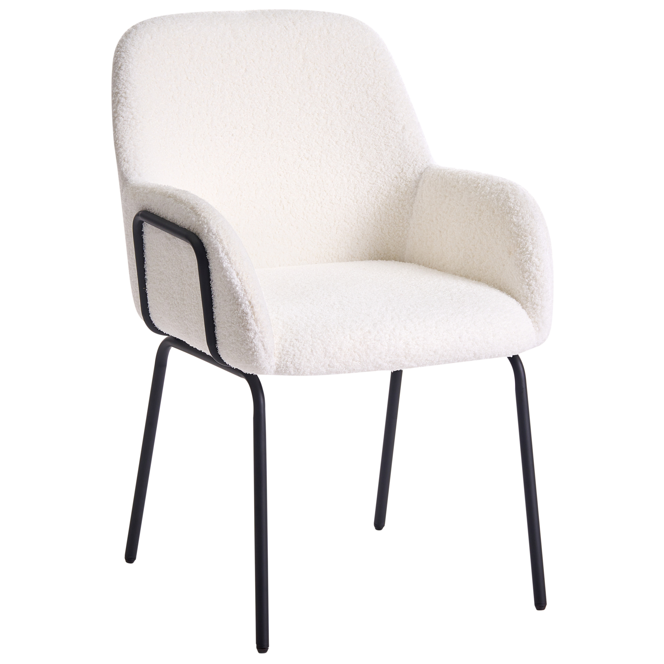 Spisebordsstol ALGONA Boucle Cremehvid