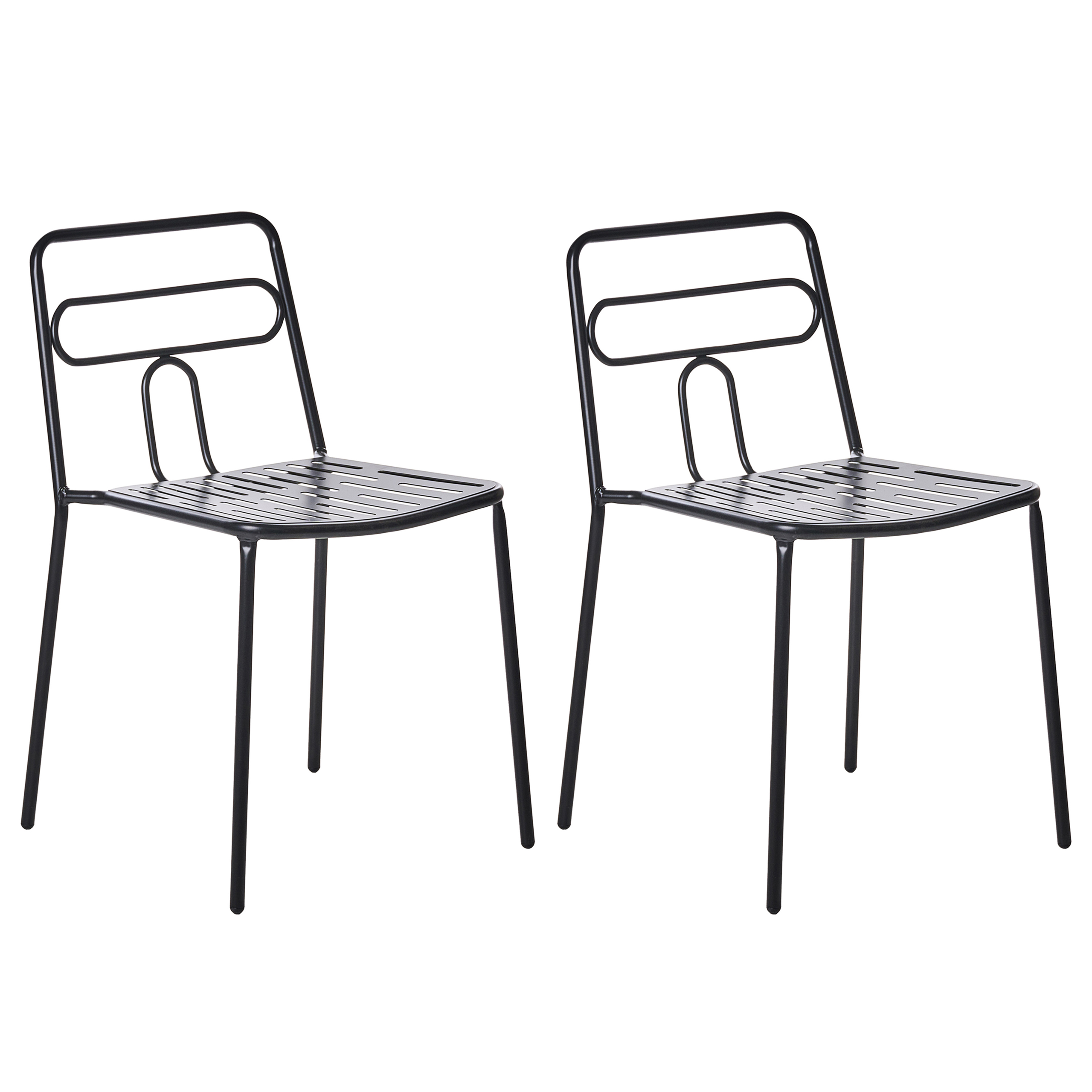 Sæt af 2 havestole AGEROLA Metal Sort