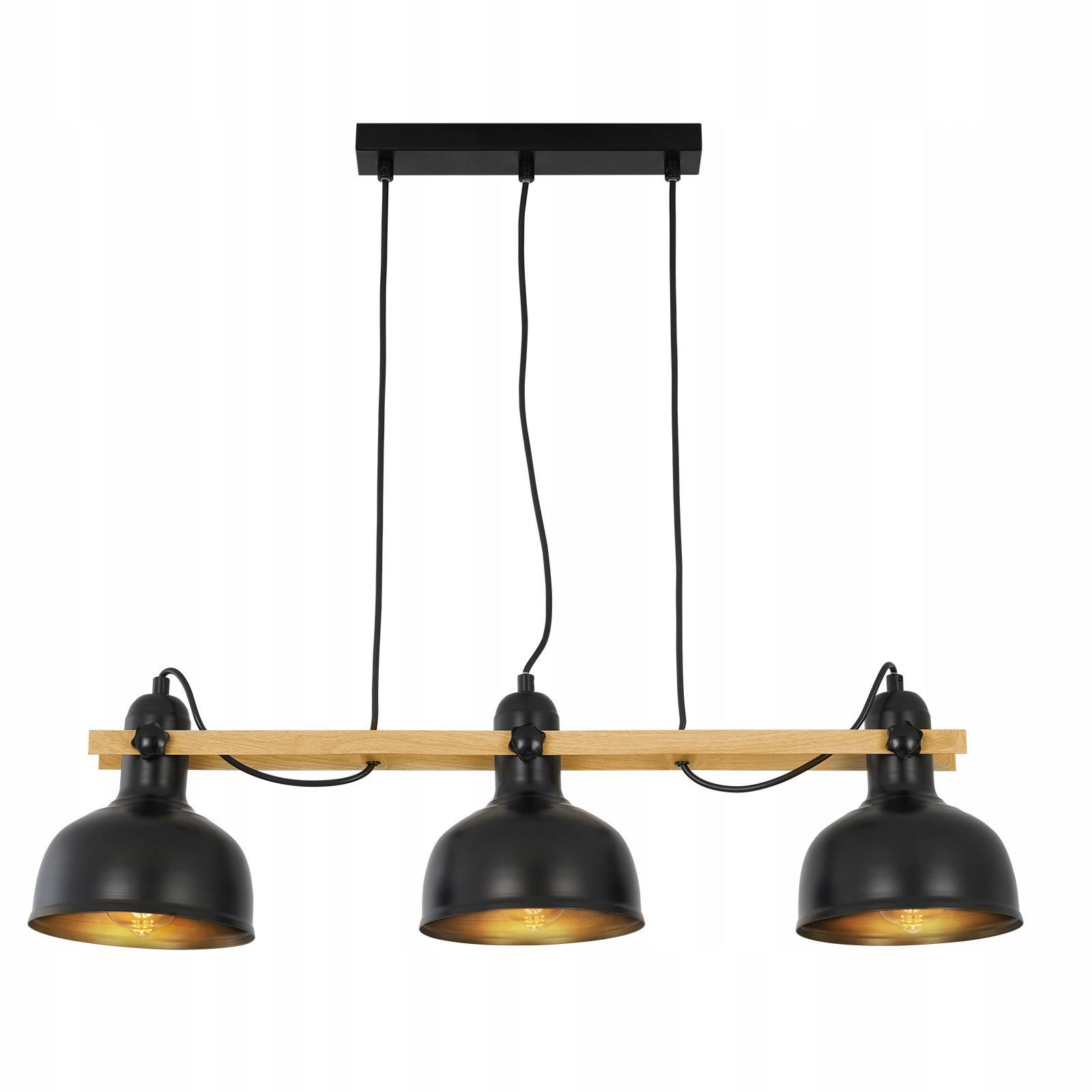 NETTLIFE Vintage - pendellampe, 3 lamper, sort, retro, industriel, E27, maks. 40w