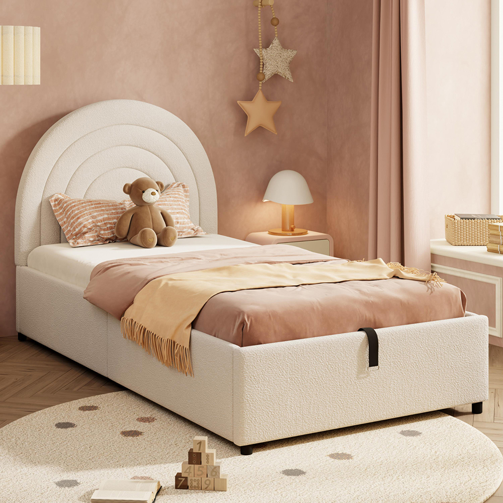 Betrukket seng 90 x 200 cm, beige