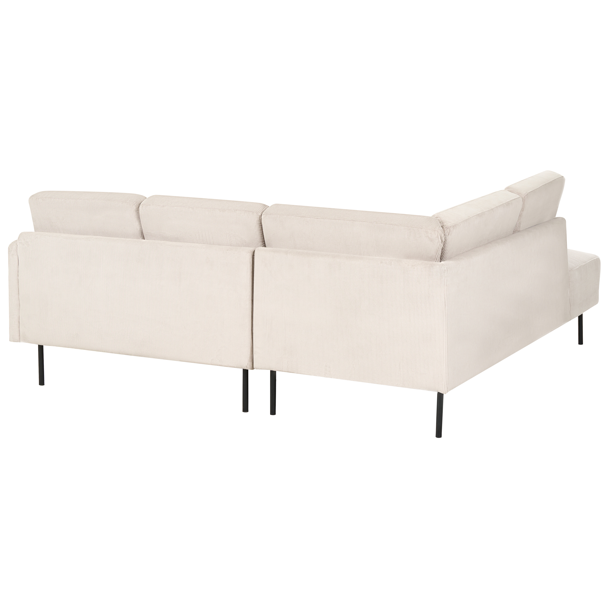 Hjørnesofa 4 personers BREDA Fløjl Beige Højrevendt