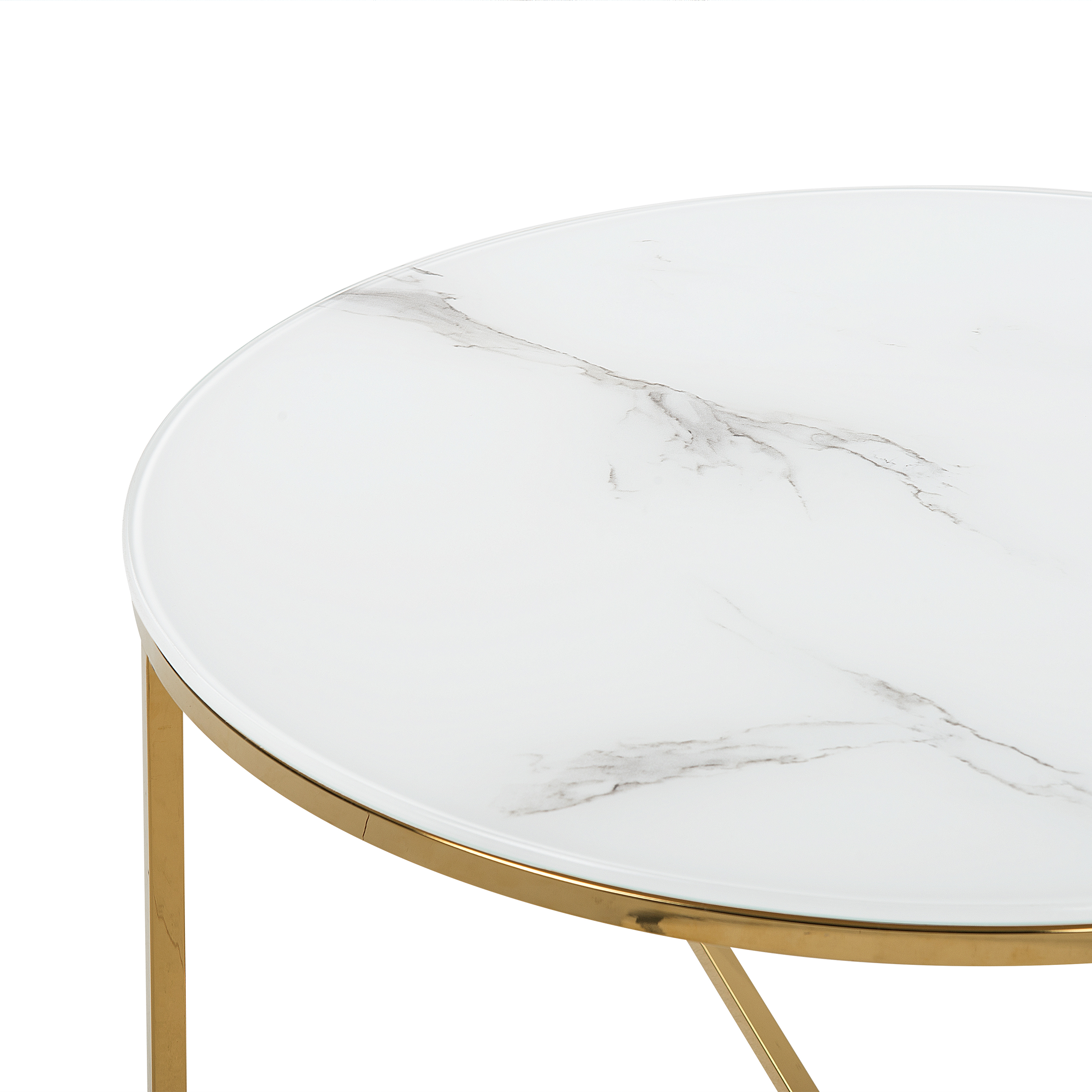 Sofabord QUINCY Hærdet glas Marmor/guld