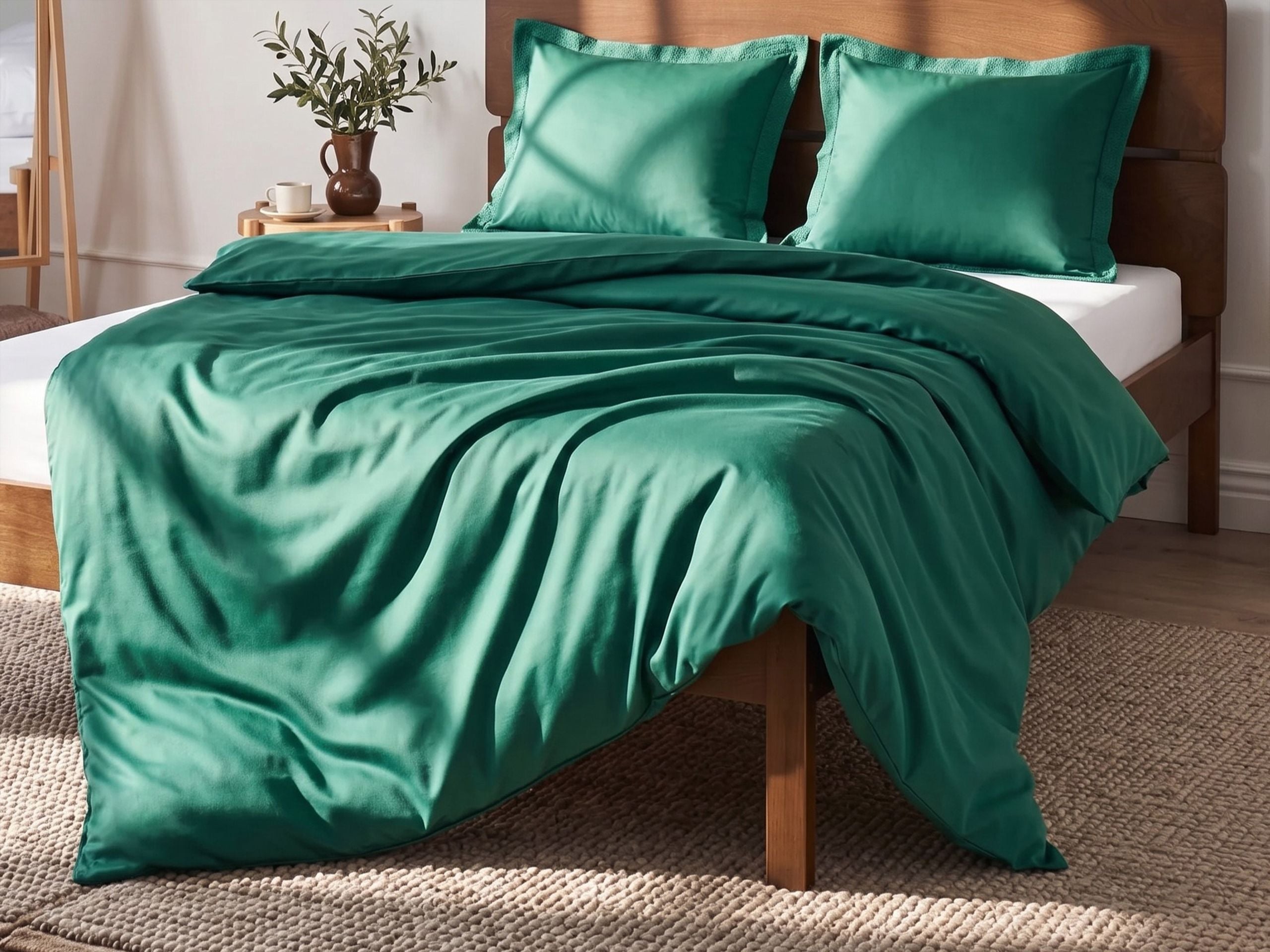 Sengetøj PARKROSE 150 x 200 cm Bomulds-satin Grøn