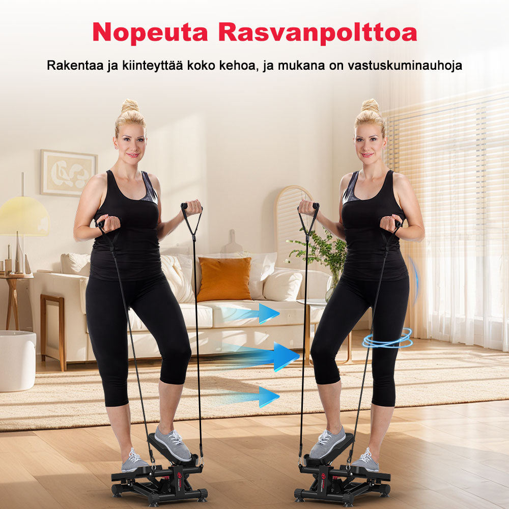 Mini hydraulisk stepper med modstandsbånd til hjemmetræning
