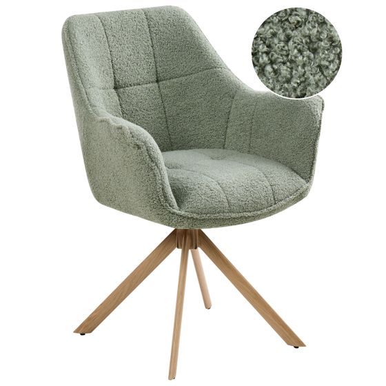 Spisebordsstol HAYDEN Boucle Lysegrøn