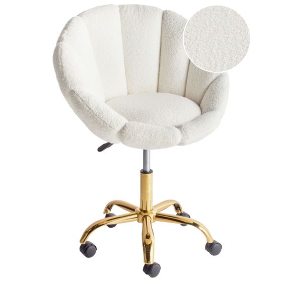 Skrivebordsstol ANNABELLE Boucle Hvid