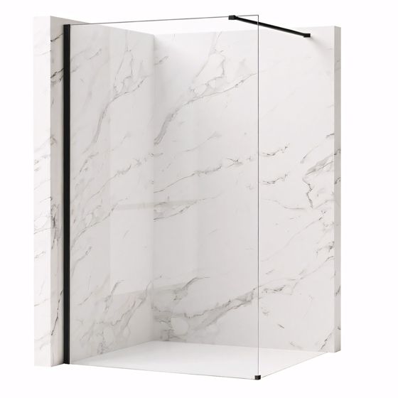 REA brusevæg Flexi Transparent 100 Sort, 120x100x195cm