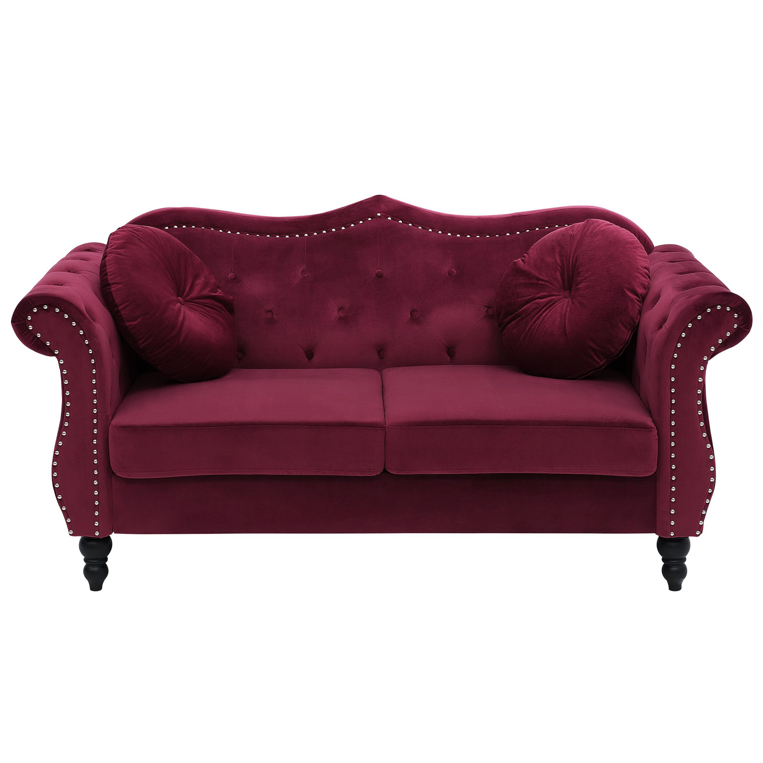 Sofa 2 personers SKIEN Velour Mørkerød