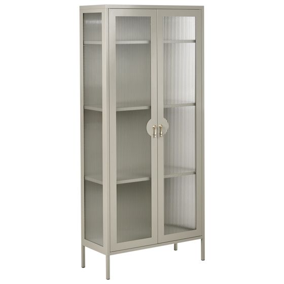 Glas vitrineskab GLEORA Metal Lys Beige