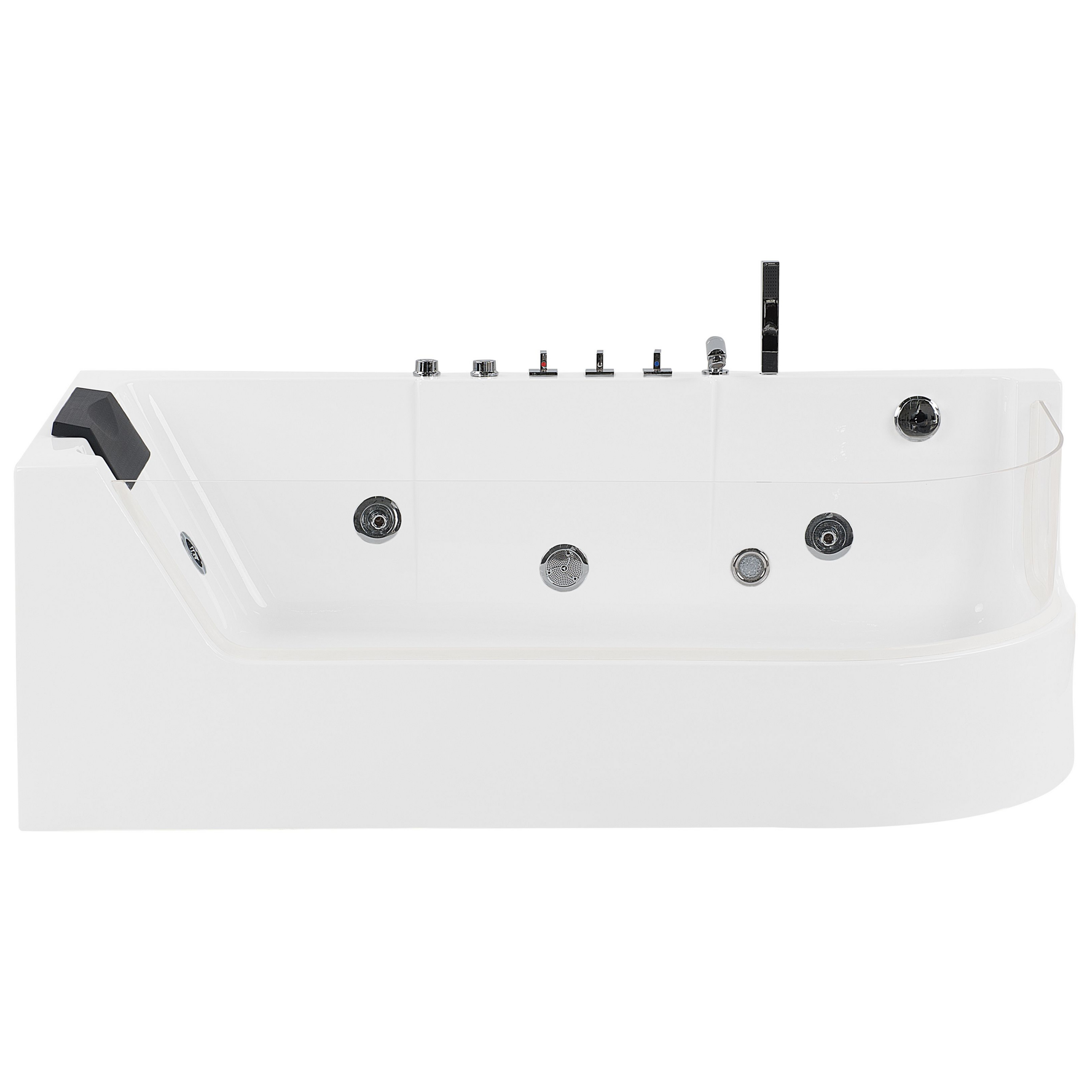 Hjørne-boblebad med LED ACUARIO 170 x 80 cm Hvid Højrevendt