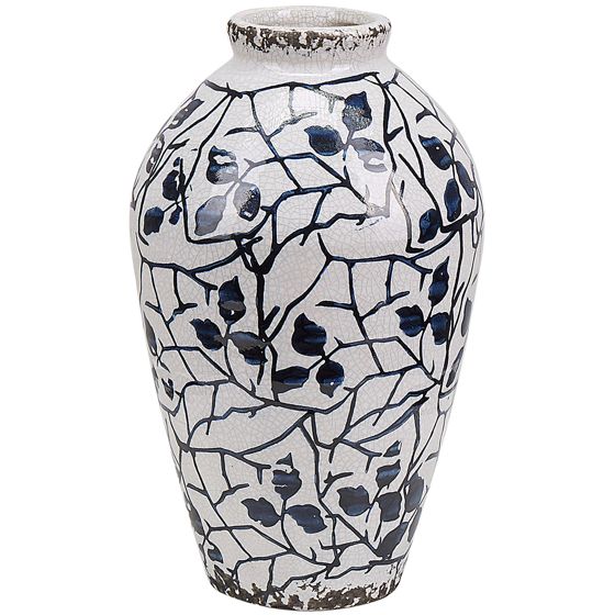 Blomstervase MALLIA 20 cm Stentøj Hvid