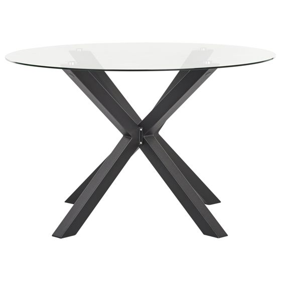 Havebord MALETTO 120 cm 120 cm Glas Sort