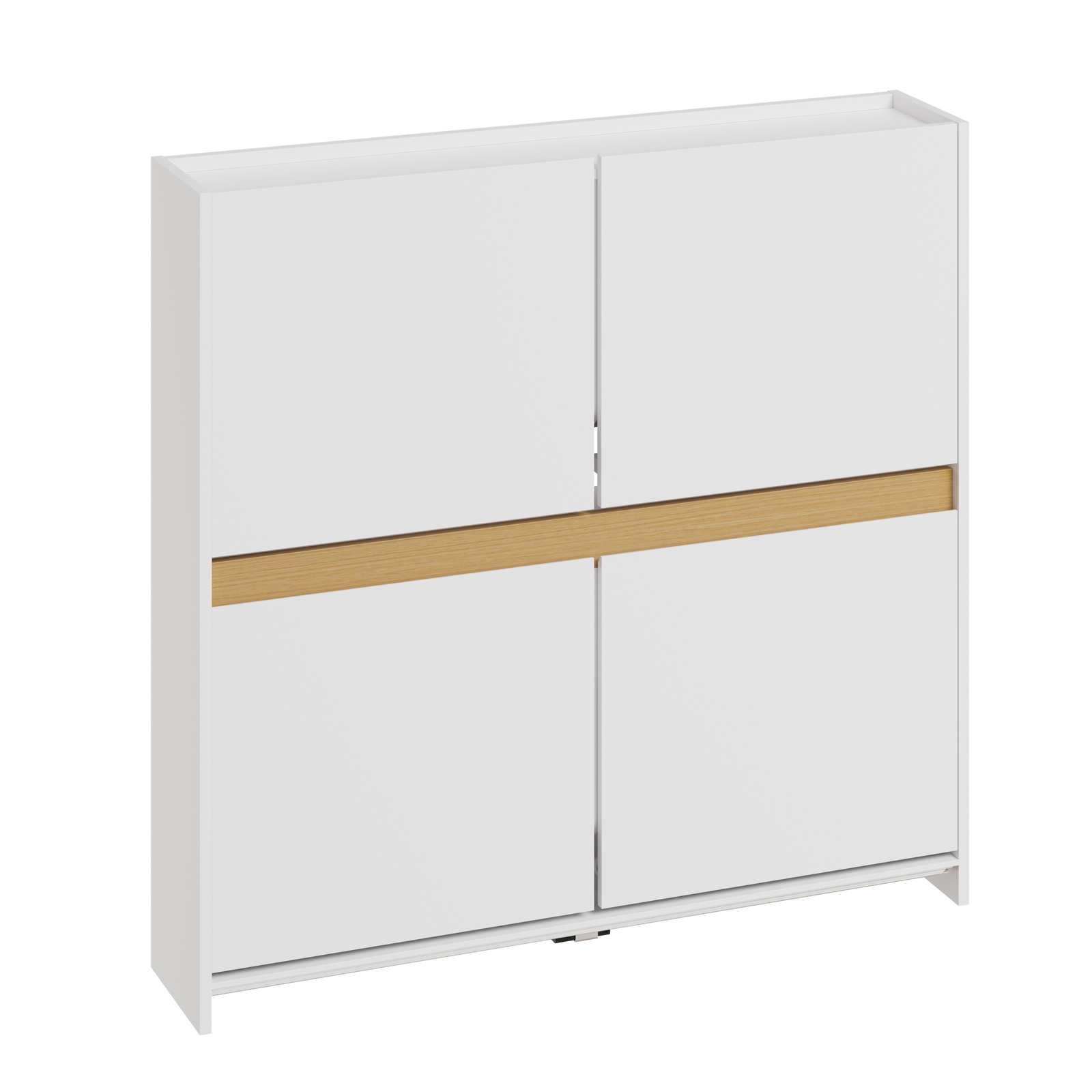 Indgangsskab med skoåbning, hvid, 100x43x19 cm, FSR225-E-W